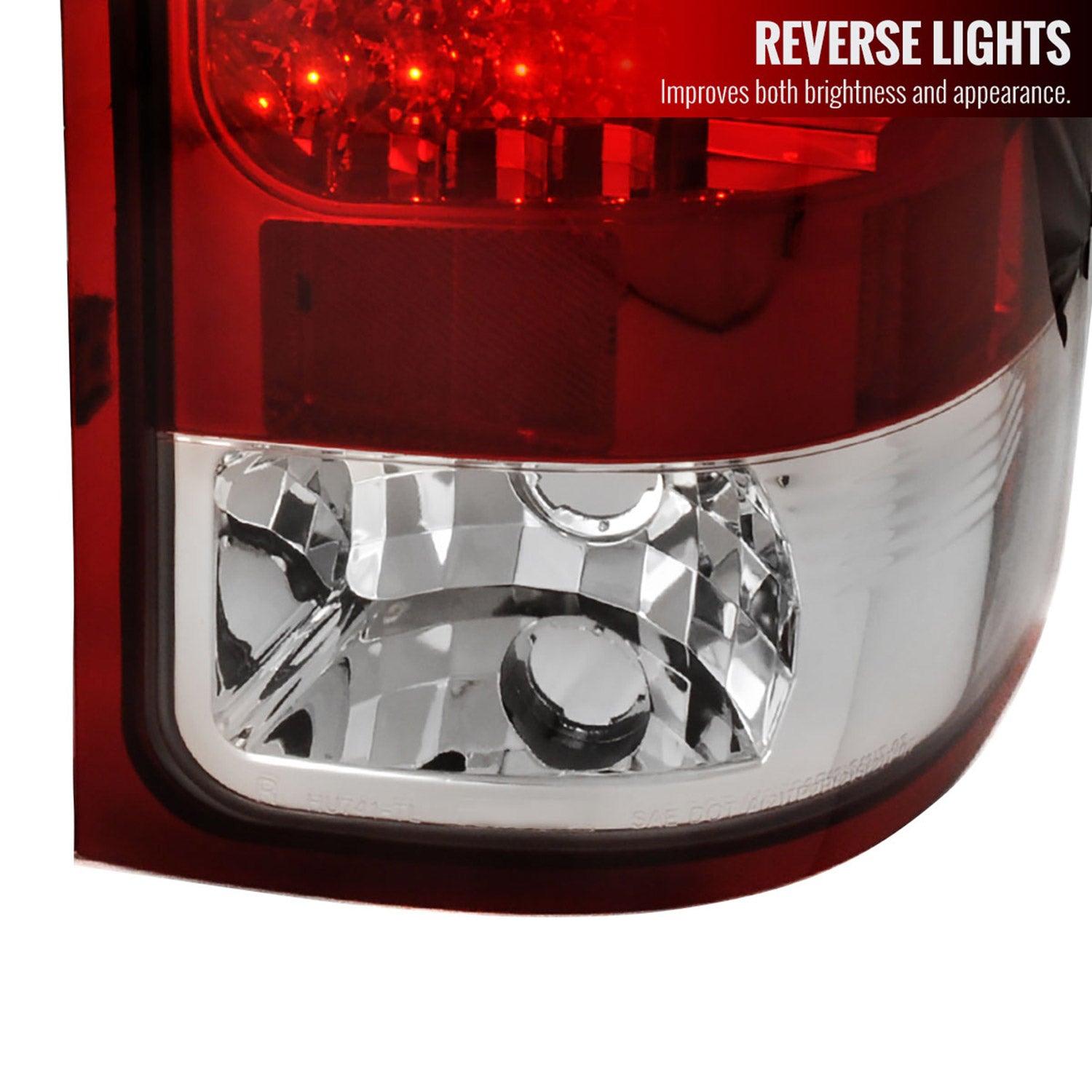 2007-2014 GMC Sierra LED Tail Lights Chrome Housing/Red Clear Lens