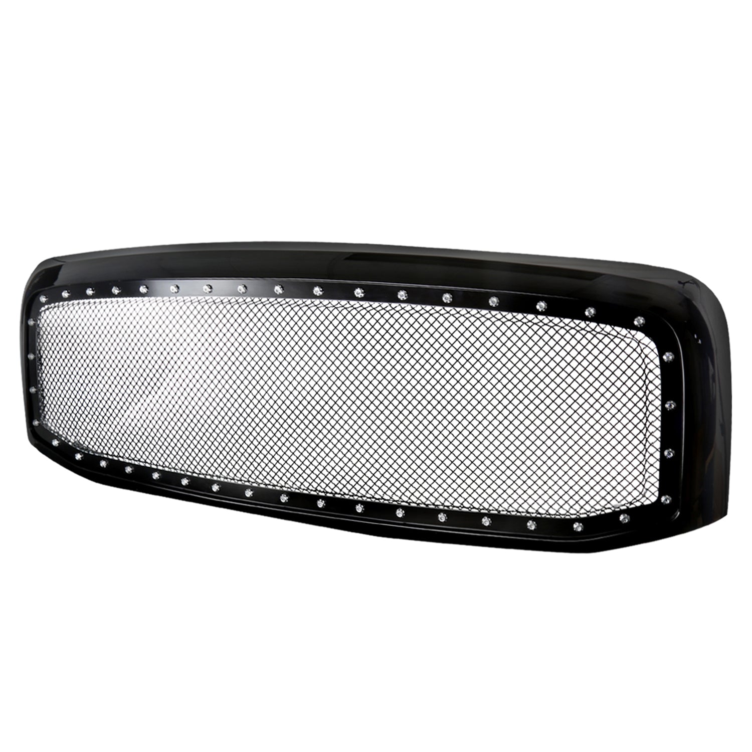 2006-2008 Dodge RAM Glossy Black ABS Rivet Style Grille w/ S.Steel Mesh