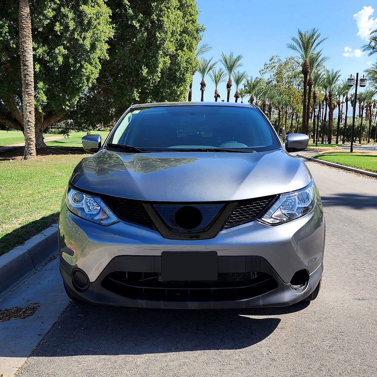 2017-2019 Nissan Rogue Sport Grille Overlay Gloss Black 1Pcs ABS Plastic