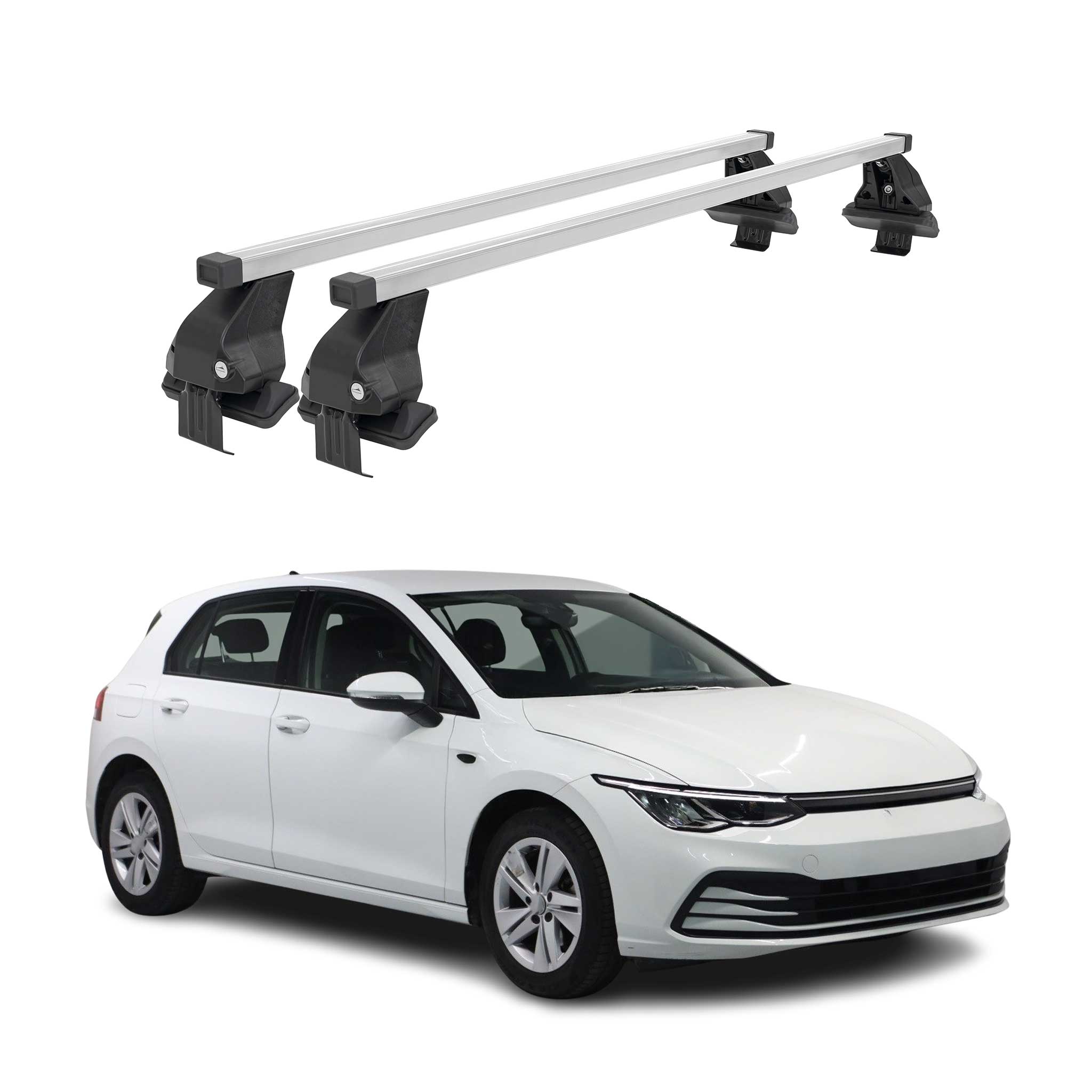 2022-2024 VW Golf R Mk8 Roof Rack Cross Bars Silver