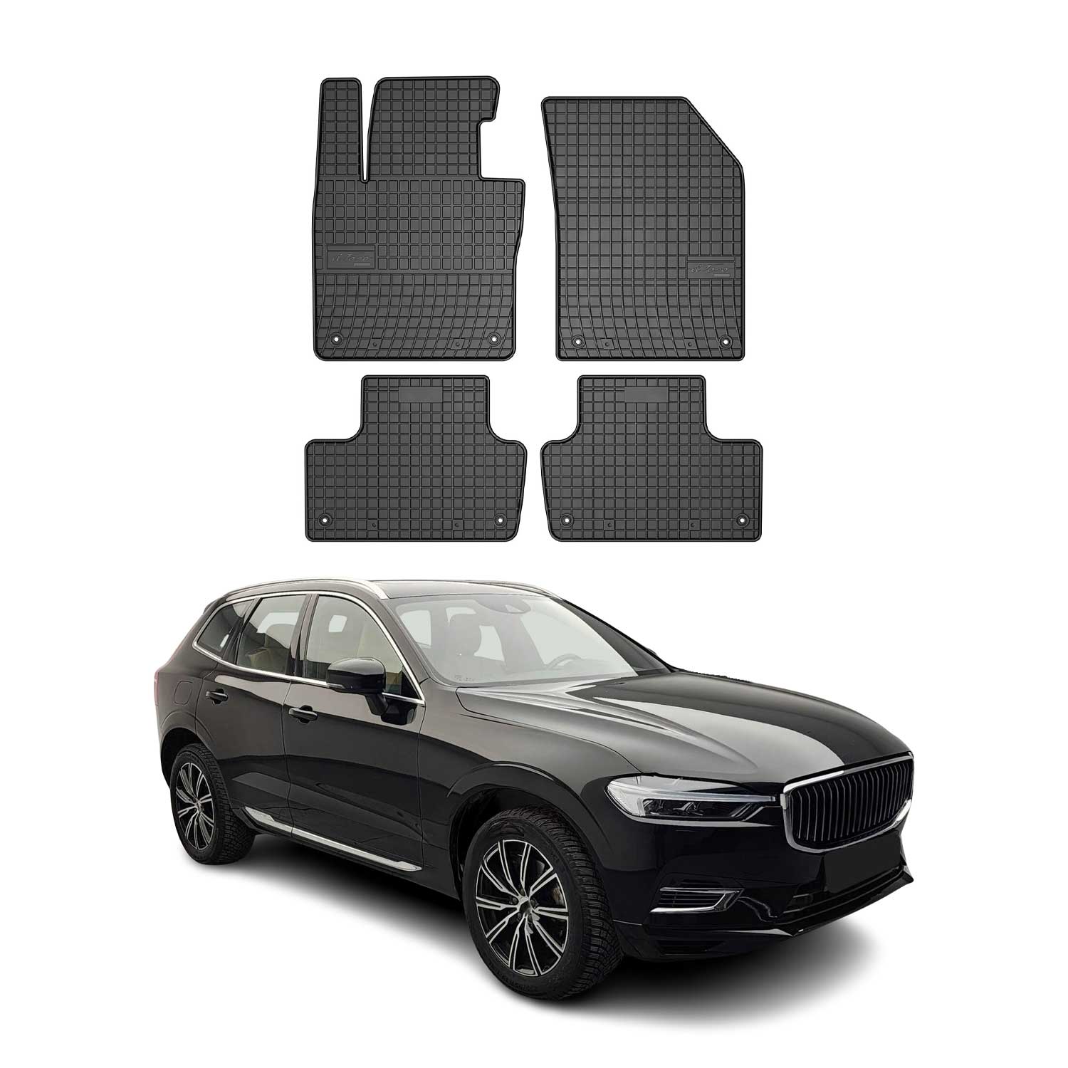 2018-2026 Volvo XC60 Floor Mats Liners Full Set All Weather Rubber Black