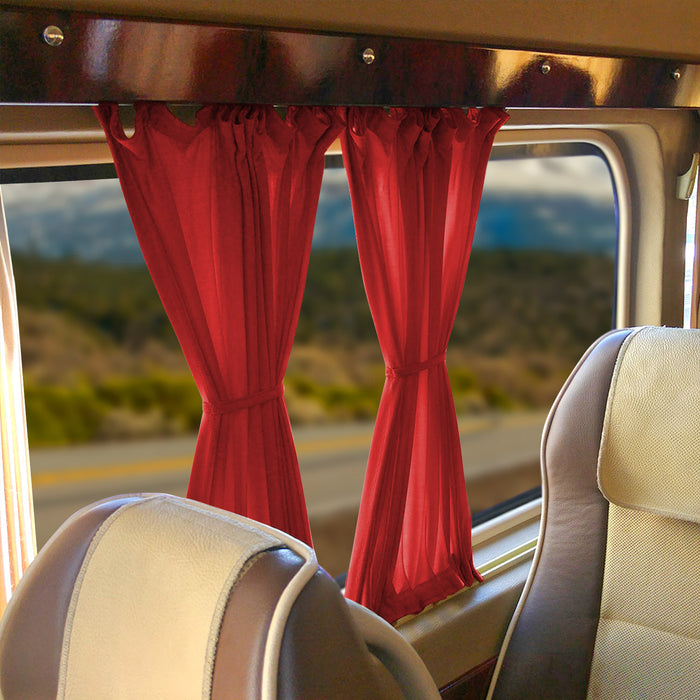 Side Window Curtain for RAM ProMaster 2014-2024 L3 Long WB Double Sliding Red