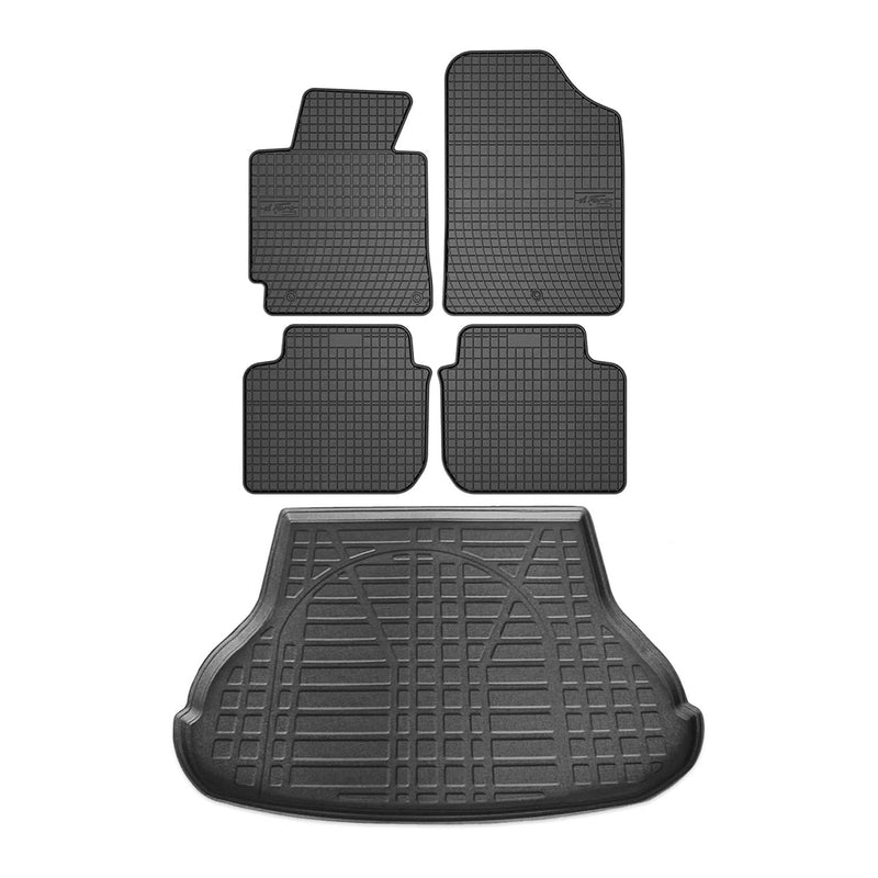 2011-2016 Hyundai Elantra Floor Mats & Cargo Liner Full Set All Weather Black