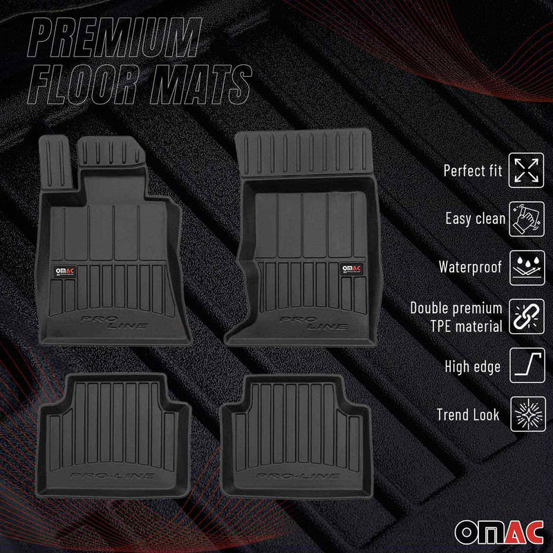 2017-2024 Alfa Romeo Giulia AWD Premium Floor Mats Liners Full Set All Weather Heavy Duty Black