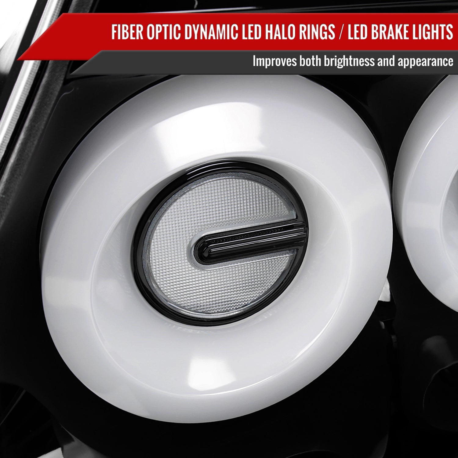 2003-2007 Infiniti G35 Coupe White LED Halo Signal Tail Lights Glossy Black