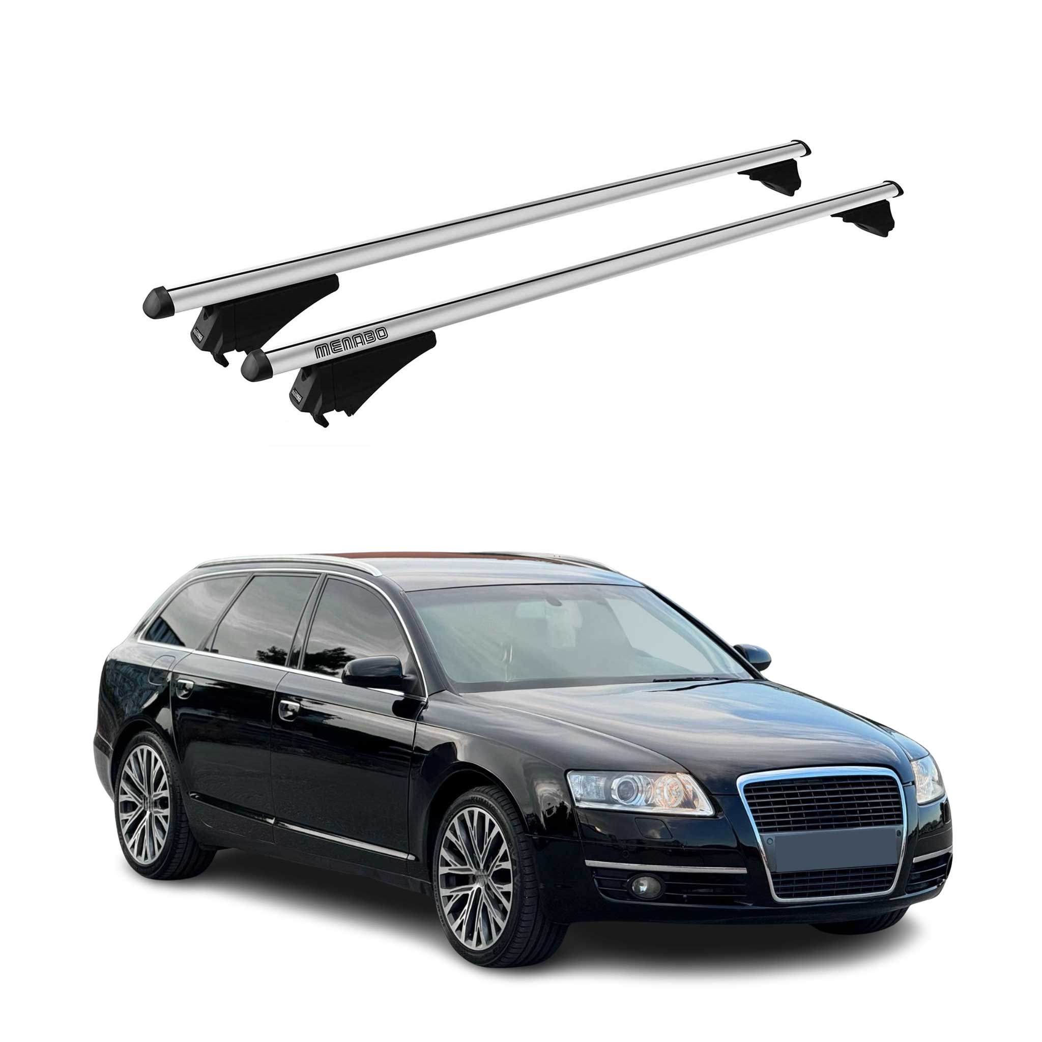 2005-2011 Audi A6 Avant Roof Rack Cross Bars Silver Luggage Carrier 2 Pcs