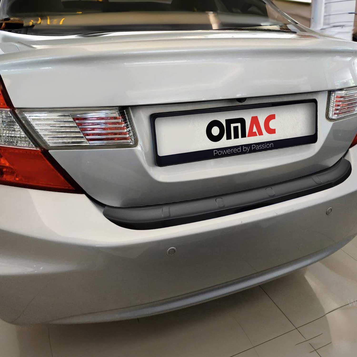 2012-2015 Honda Civic Rear Bumper Sill Cover Protector Guard ABS Gloss Black