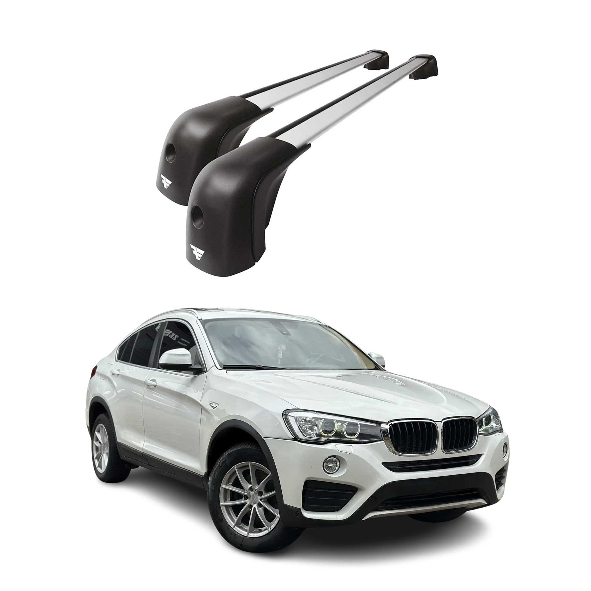 2015-2024 BMW X4 F26 / X4 G02 Roof Racks Cross Bars Silver