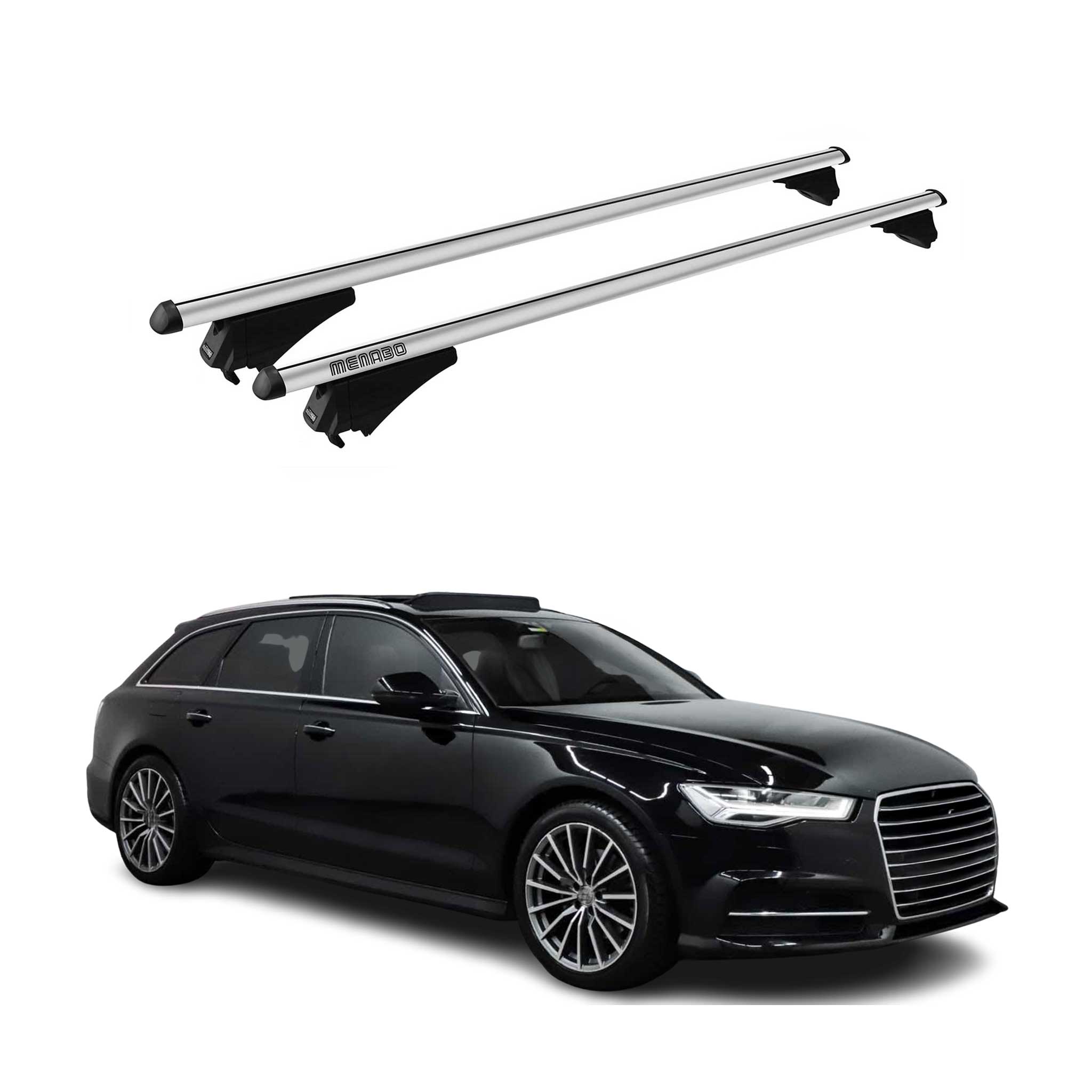 2015-2018 Audi A6 Avant Roof Rack Cross Bars Black Luggage Carrier 2 Pcs