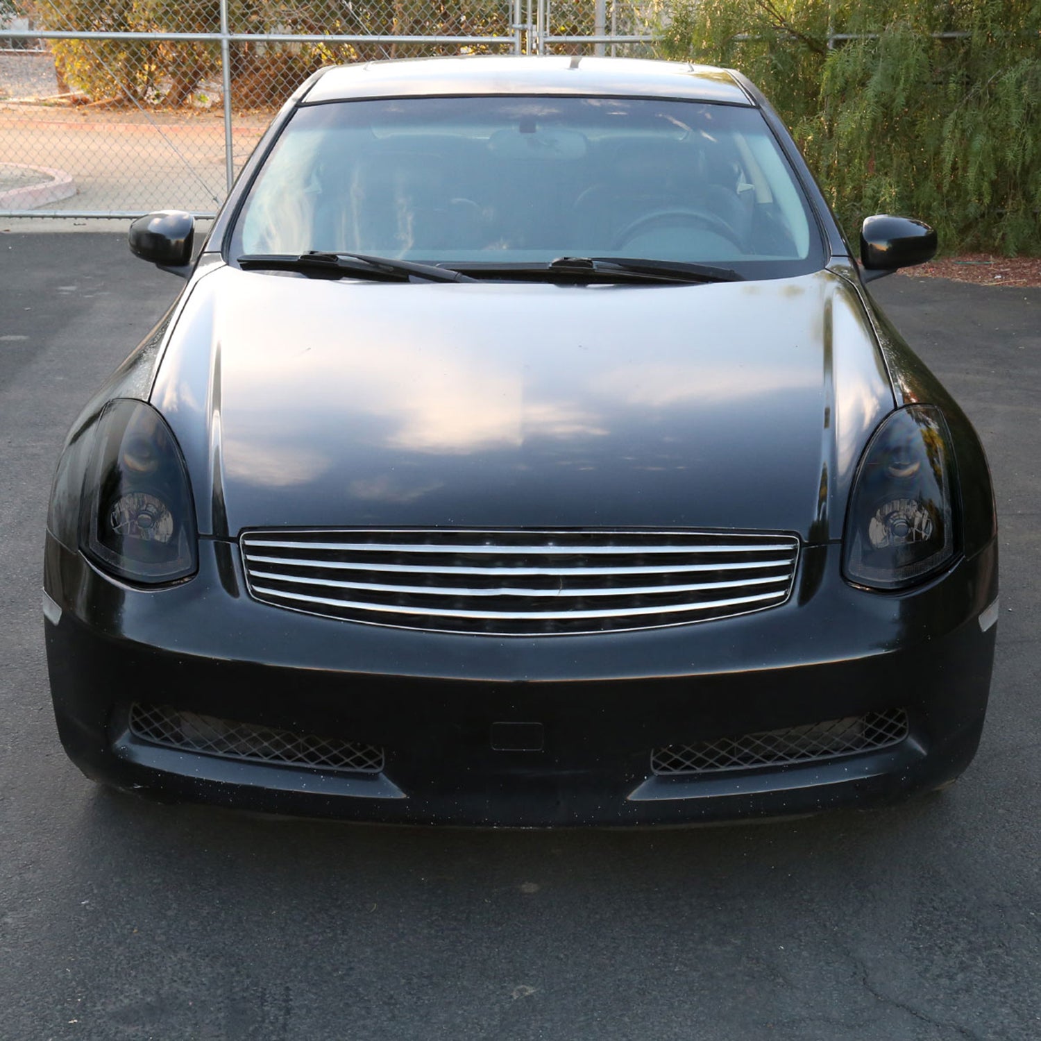 2003-2007 Infiniti G35 Coupe LED Projector Headlights Turn Signals Black Smoke