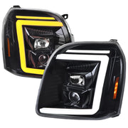2007-2014 GMC Yukon/XL 1500/XL 2500 LED Signal Projector Headlights Jet Black