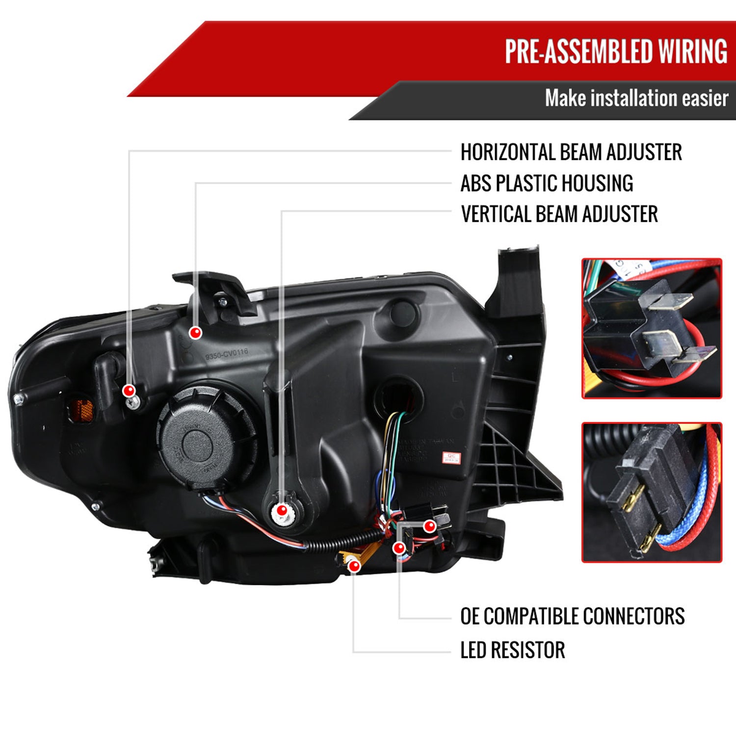 2014-2021 Toyota Tundra LED CBar Projector Headlights Signal Lights Jet Black