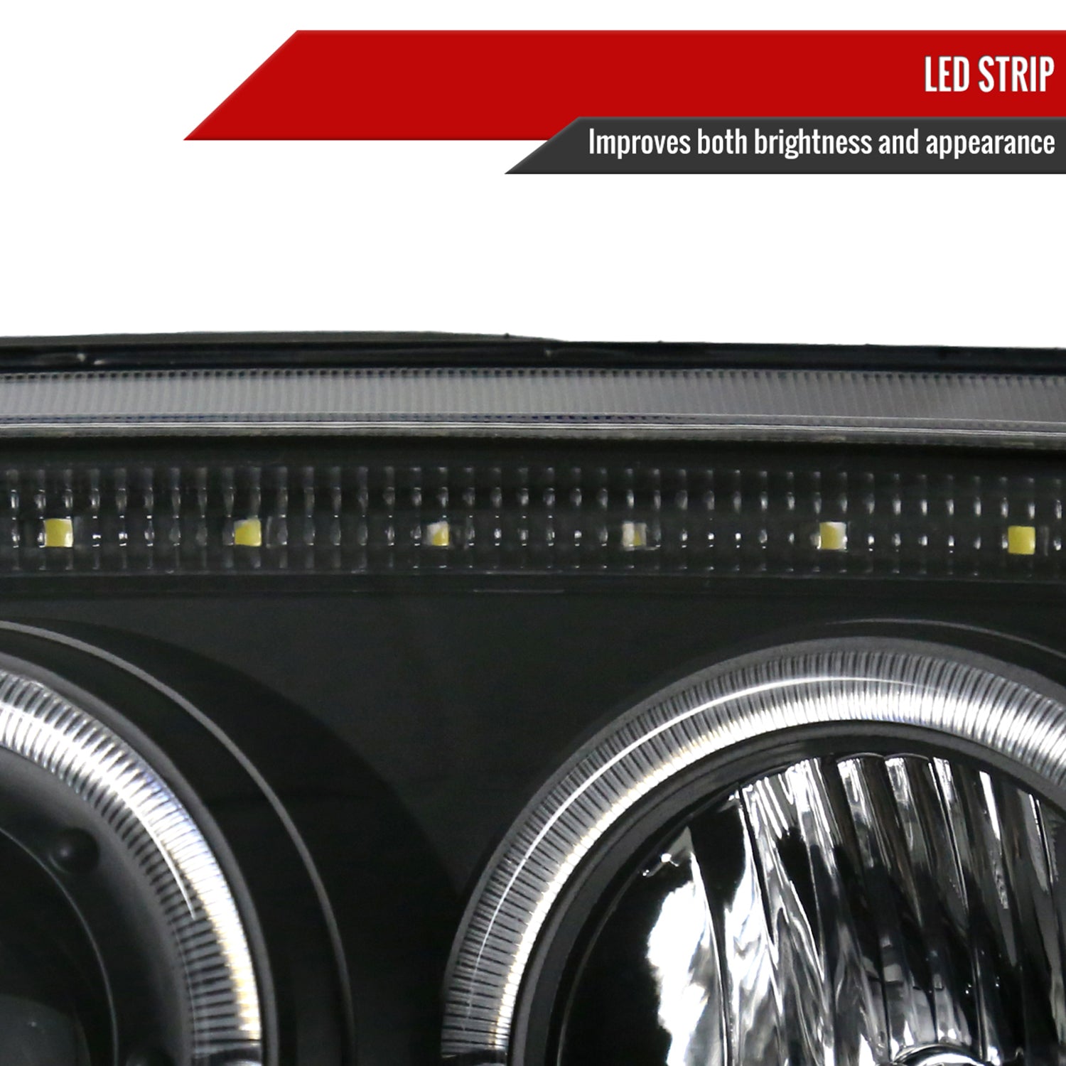 1999-2005 VW Jetta/Bora Mk4 Dual Halo Projector Headlights LED Light Black