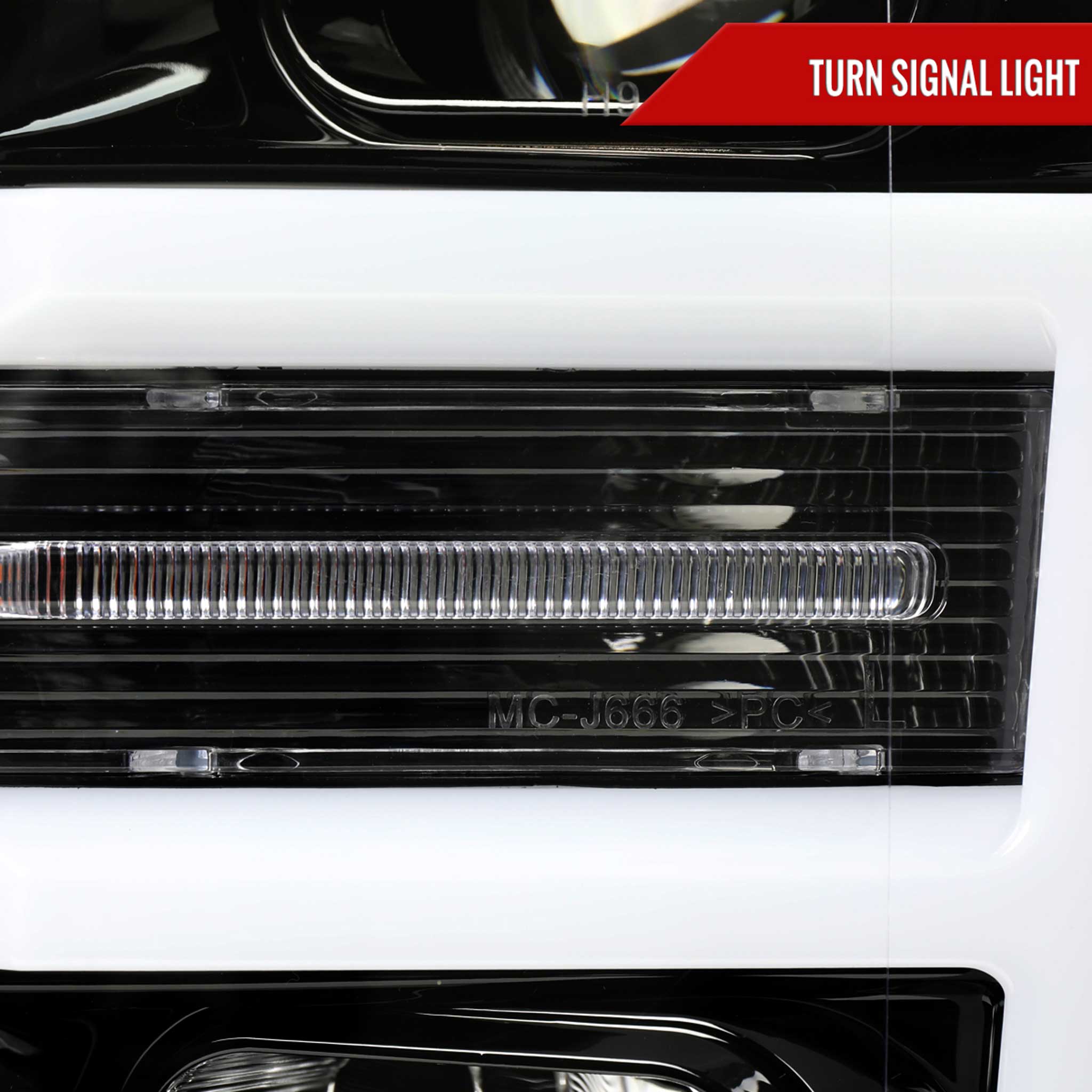 For Ford F-150 2018-2020 LED C Bar Projector Headlights Glossy Black Housing Clear Lens