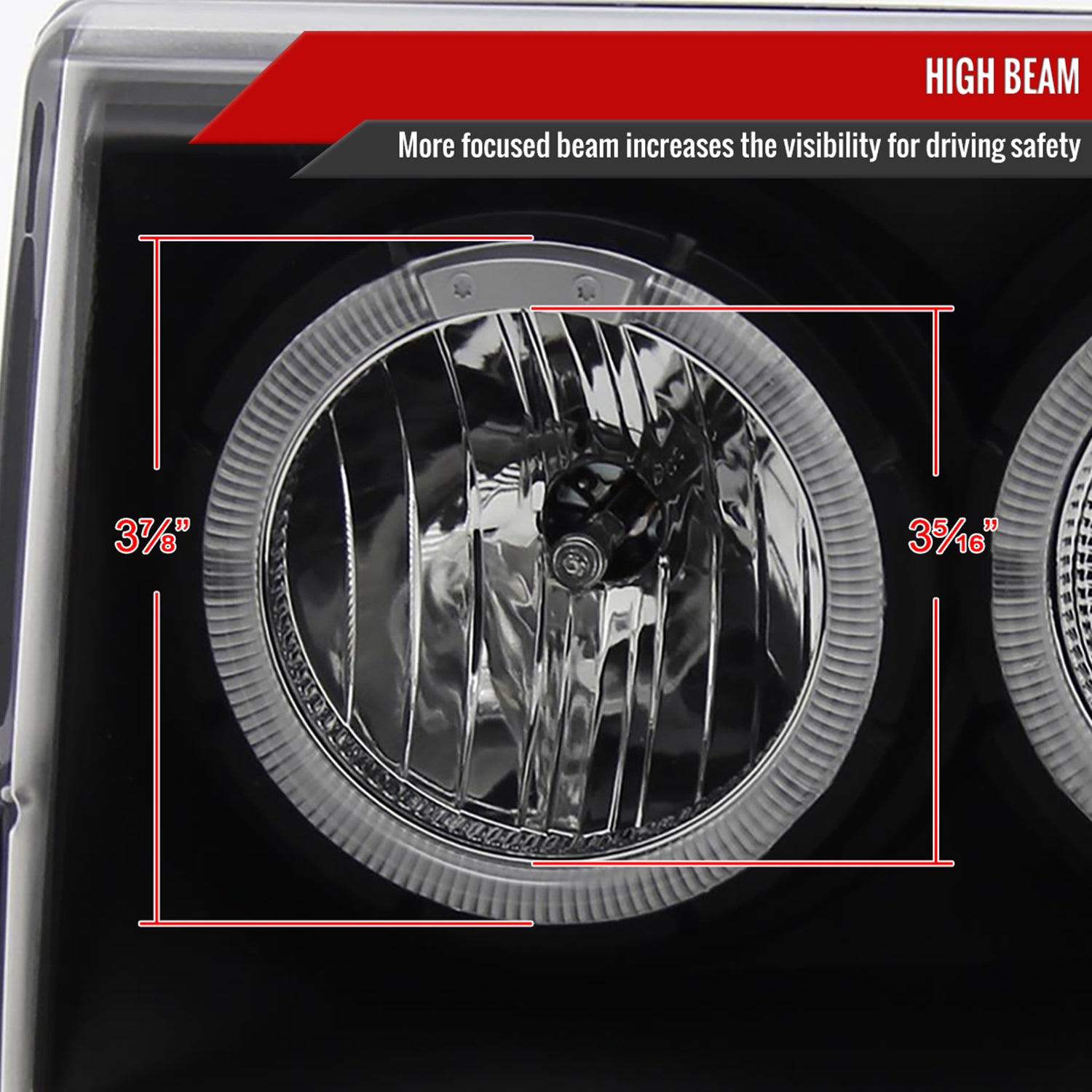 1993-1996 Jeep Grand Cherokee Dual Halo Projector Headlights Matt Black/Clear