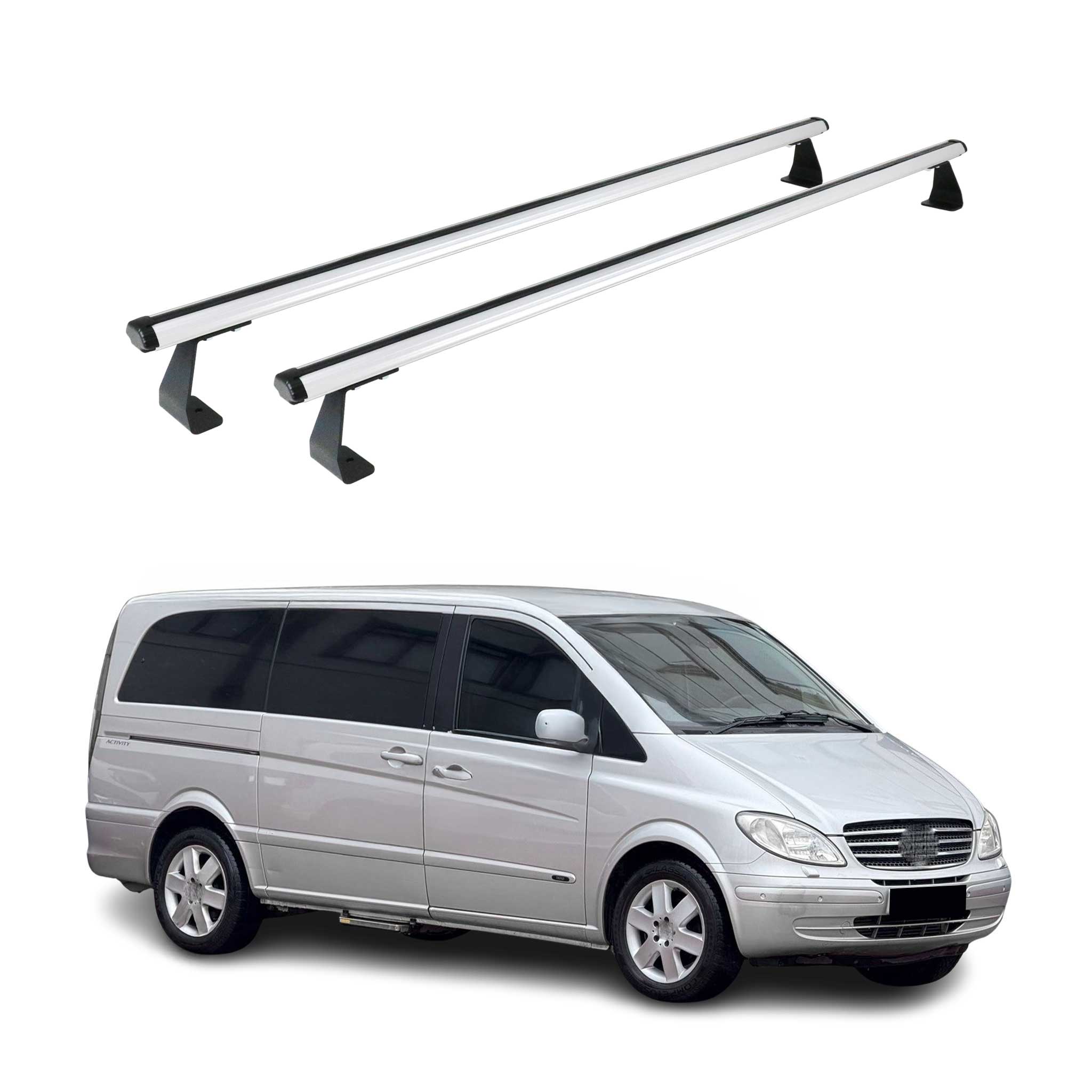 2016-2023 Mercedes Metris Fix Points Roof Racks Cross Bar Gray 2 Pcs