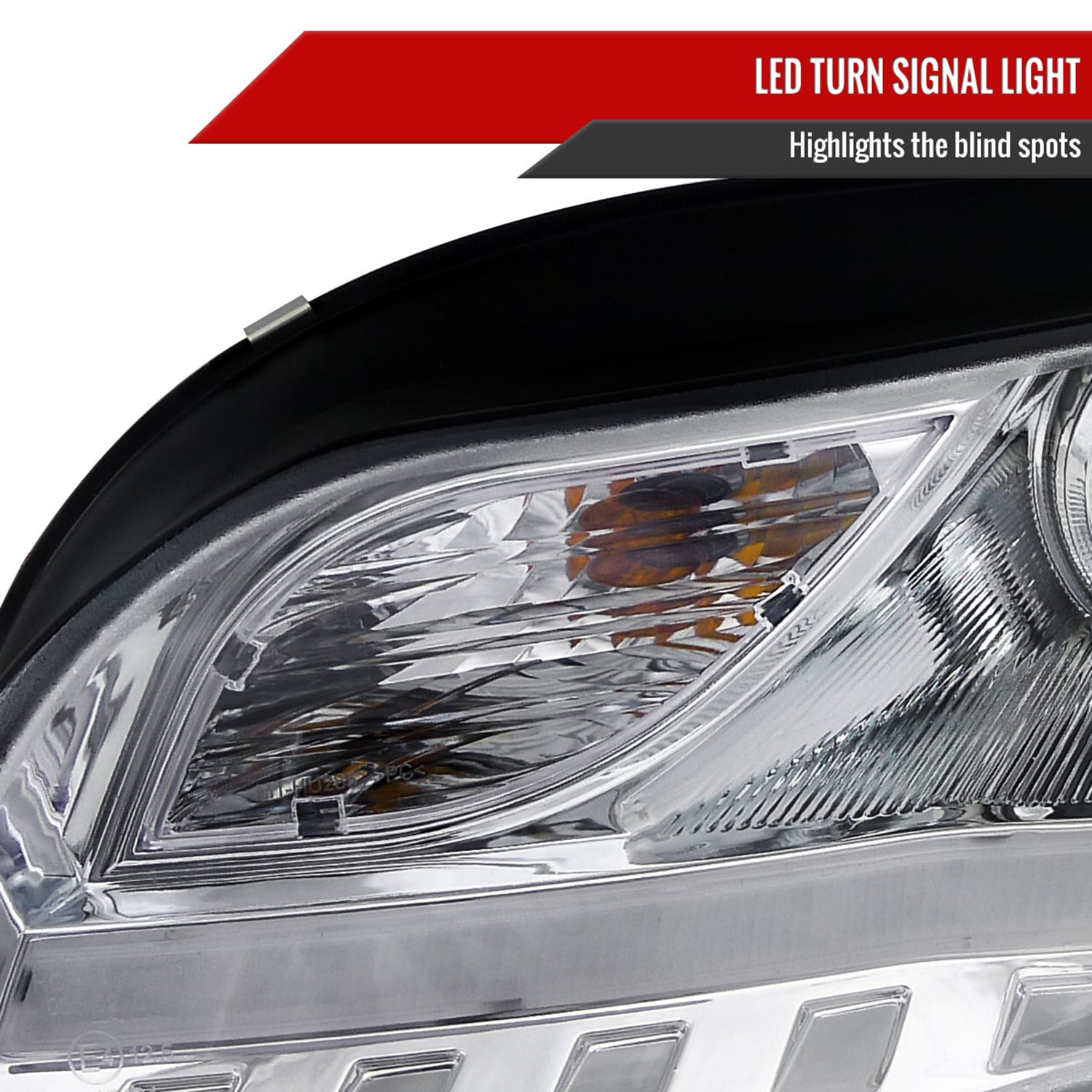 2006-2008 Audi A4 Projector Headlights w/ R8 Style LED Light Bar Chrome/Clear