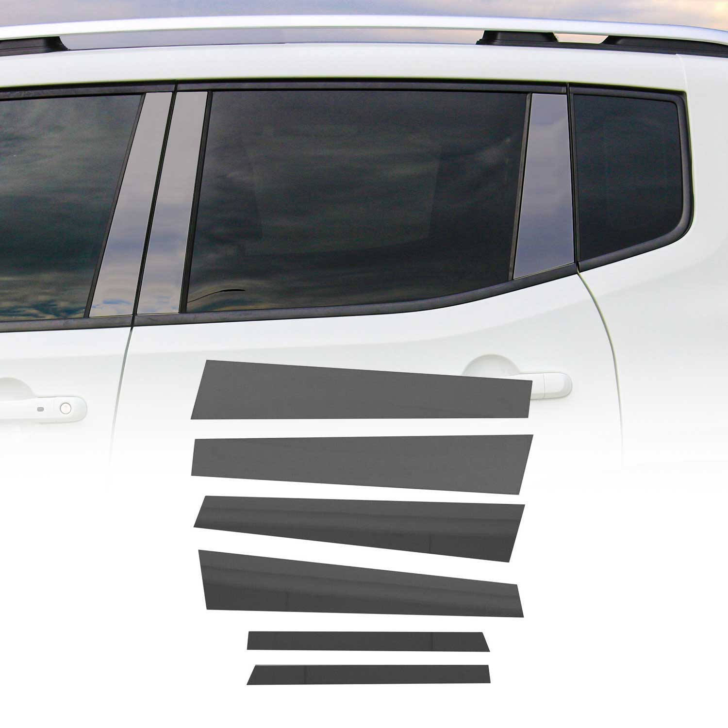 2004-2010 BMW 5 Series E60 M5 Sedan Window B Pillar Posts Trim Stainless Steel Dark 6x