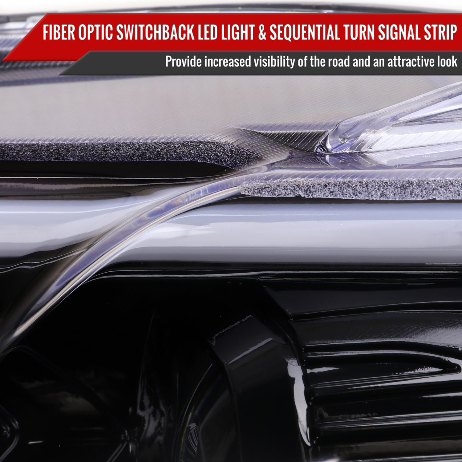 2013-2016 Ford Fusion Sequential Turn Signal Projector Headlights Black