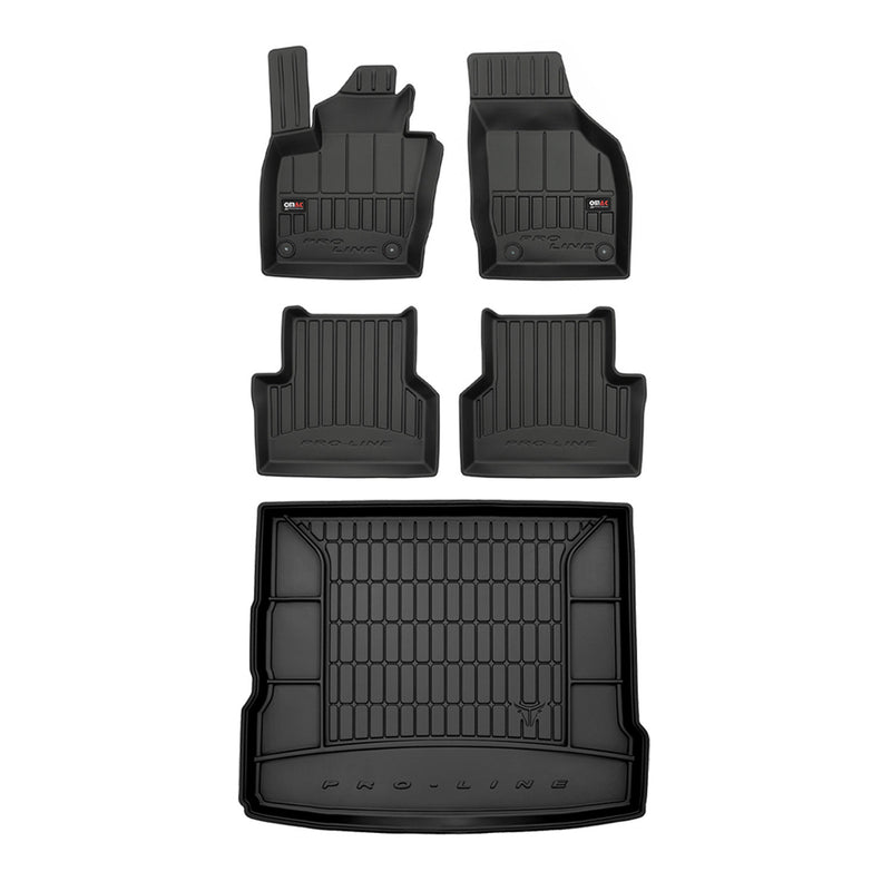 OMAC Premium Floor Mats & Cargo Liners for Audi Q3 2013-2018 Rubber Black 5 Pcs