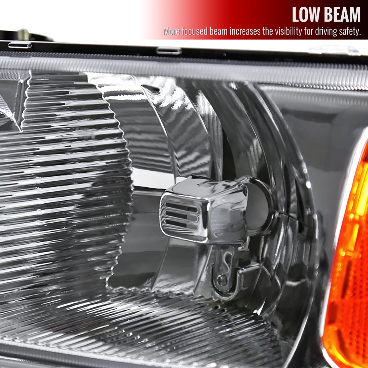 1999-2007 GMC Sierra/ Yukon/Yukon XL Factory Crystal Headlights Amber & Chrome