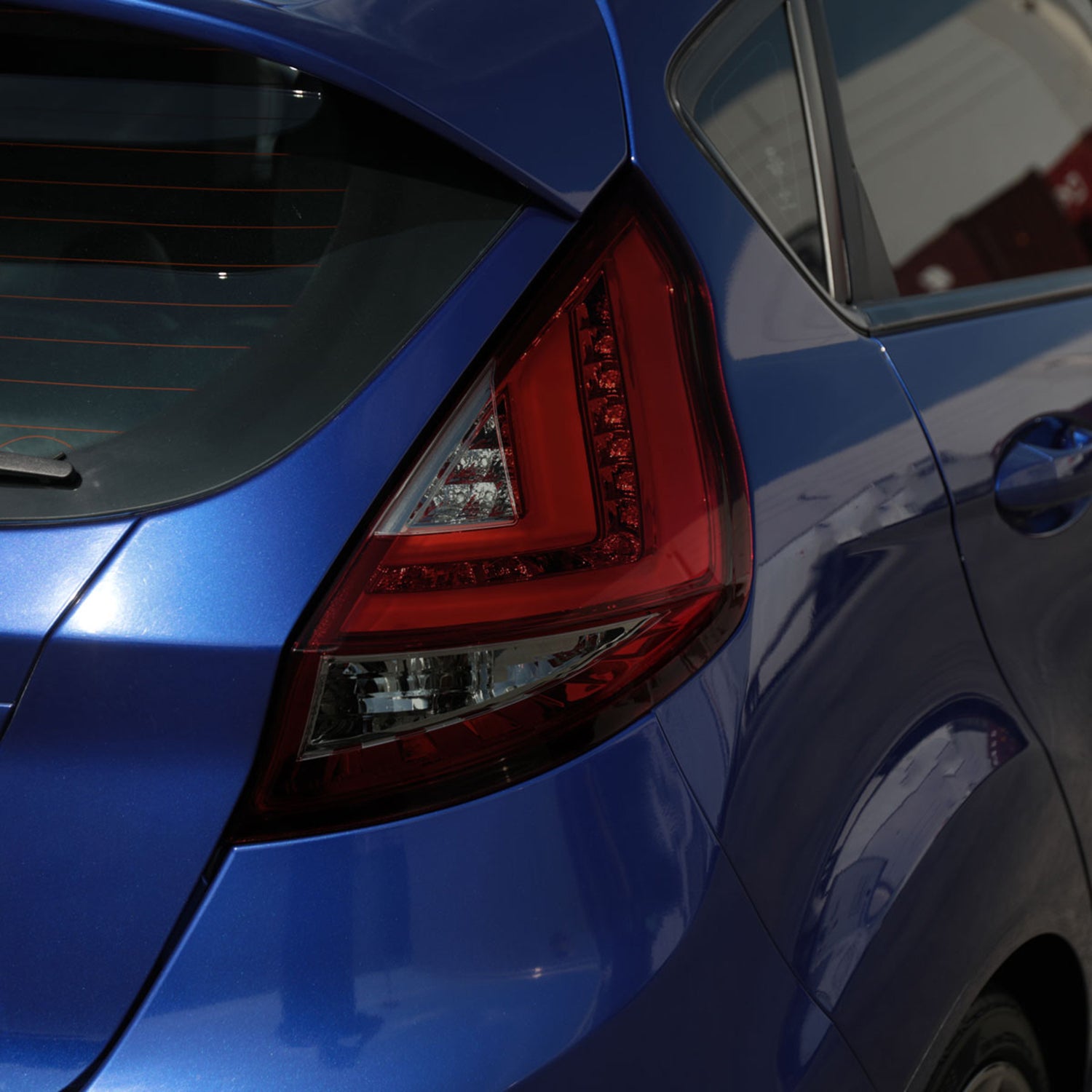 2014-2019 Ford Fiesta Hatchback LED Bar Tail Lights Chrome/Red Smoke Lens