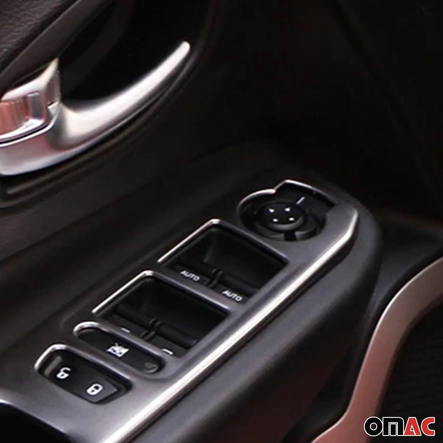 2015-2024 Jeep Renegade Windows Button Cover Trim Chrome ABS Silver 4 Pcs