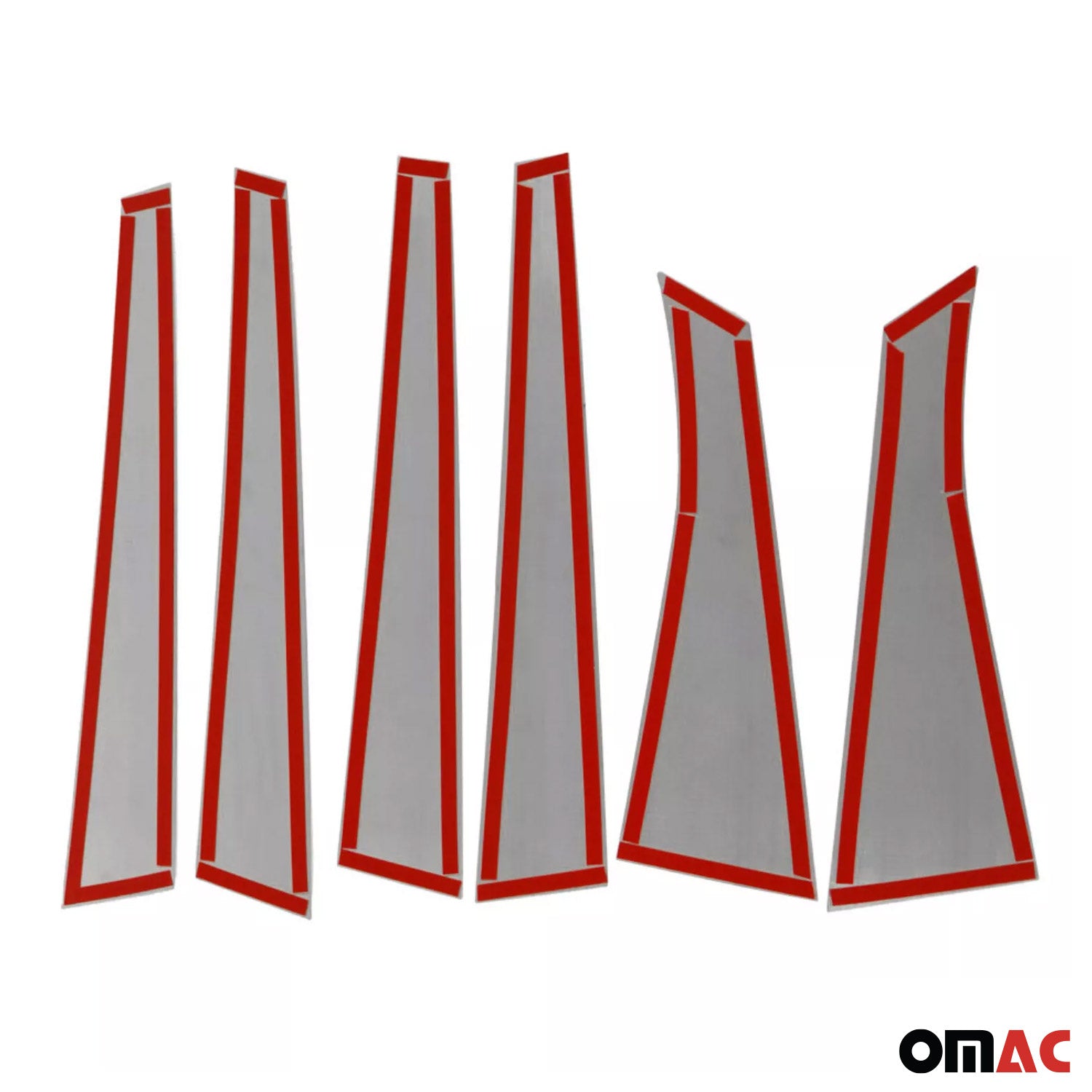 2006-2013 Chevrolet Impala Window B Pillar Posts Door Trim Stainless Steel Silver 6x