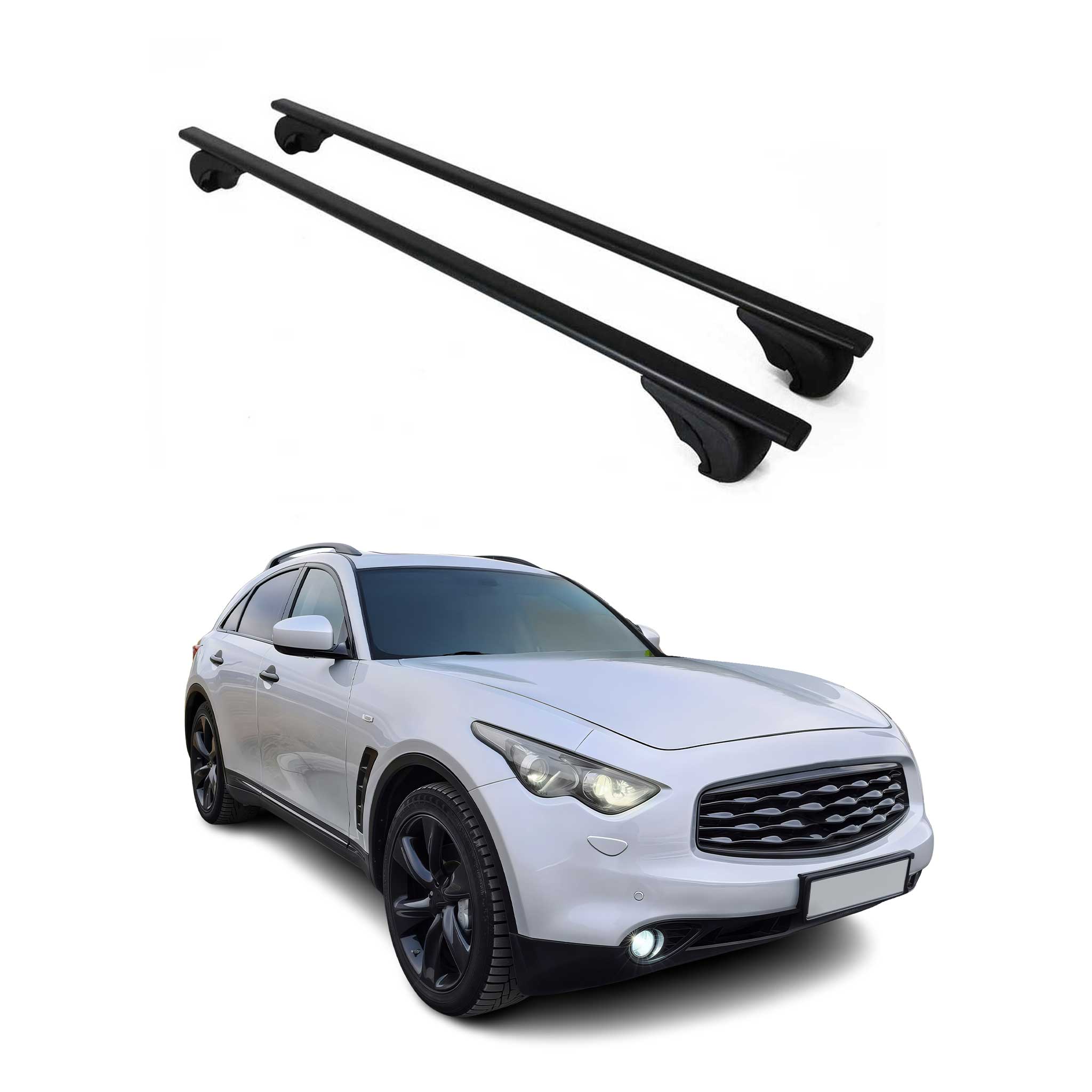 2009-2013 Infiniti FX50 Roof Rack Cross Bars Black