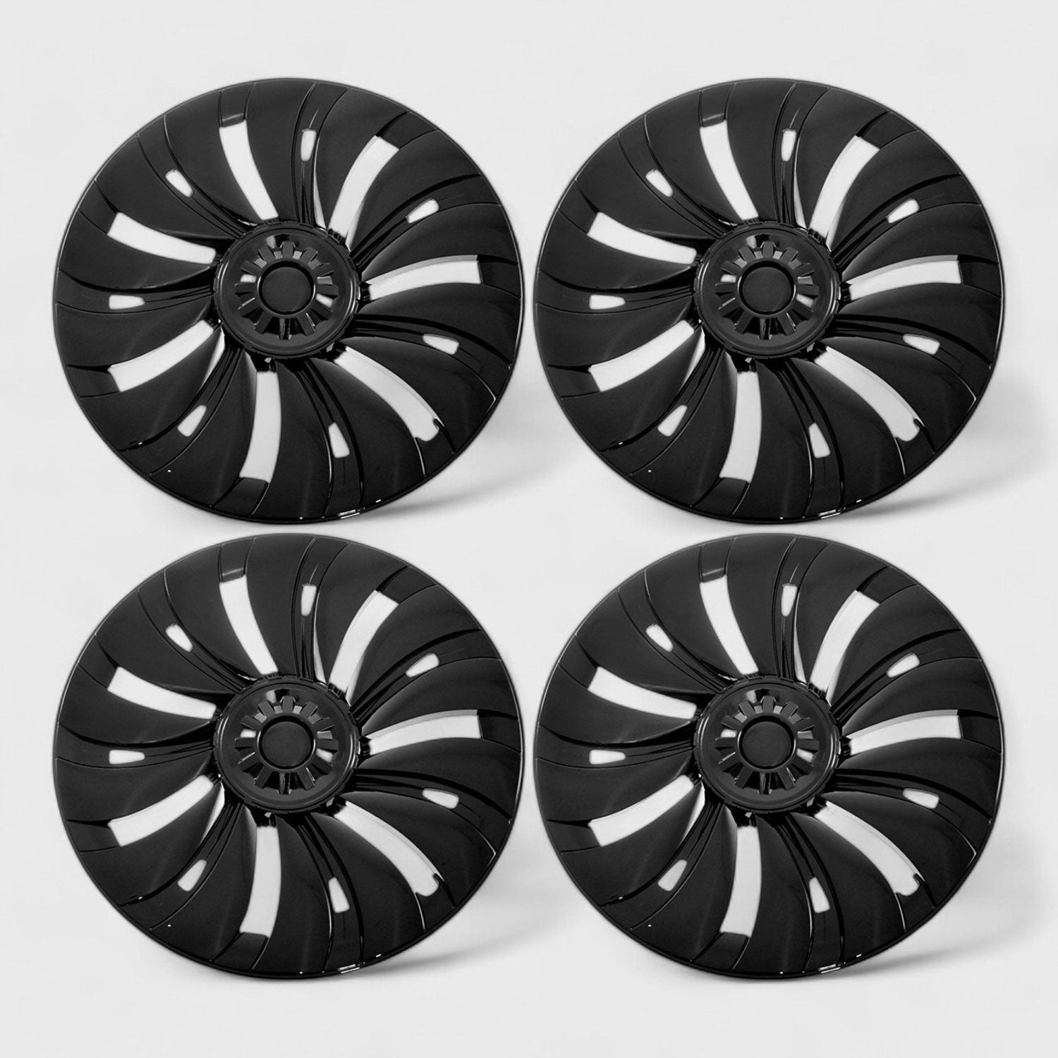 2020-2024 Tesla Y Wheel Cover Hubcaps Gloss Black 4Pcs ABS Plastic