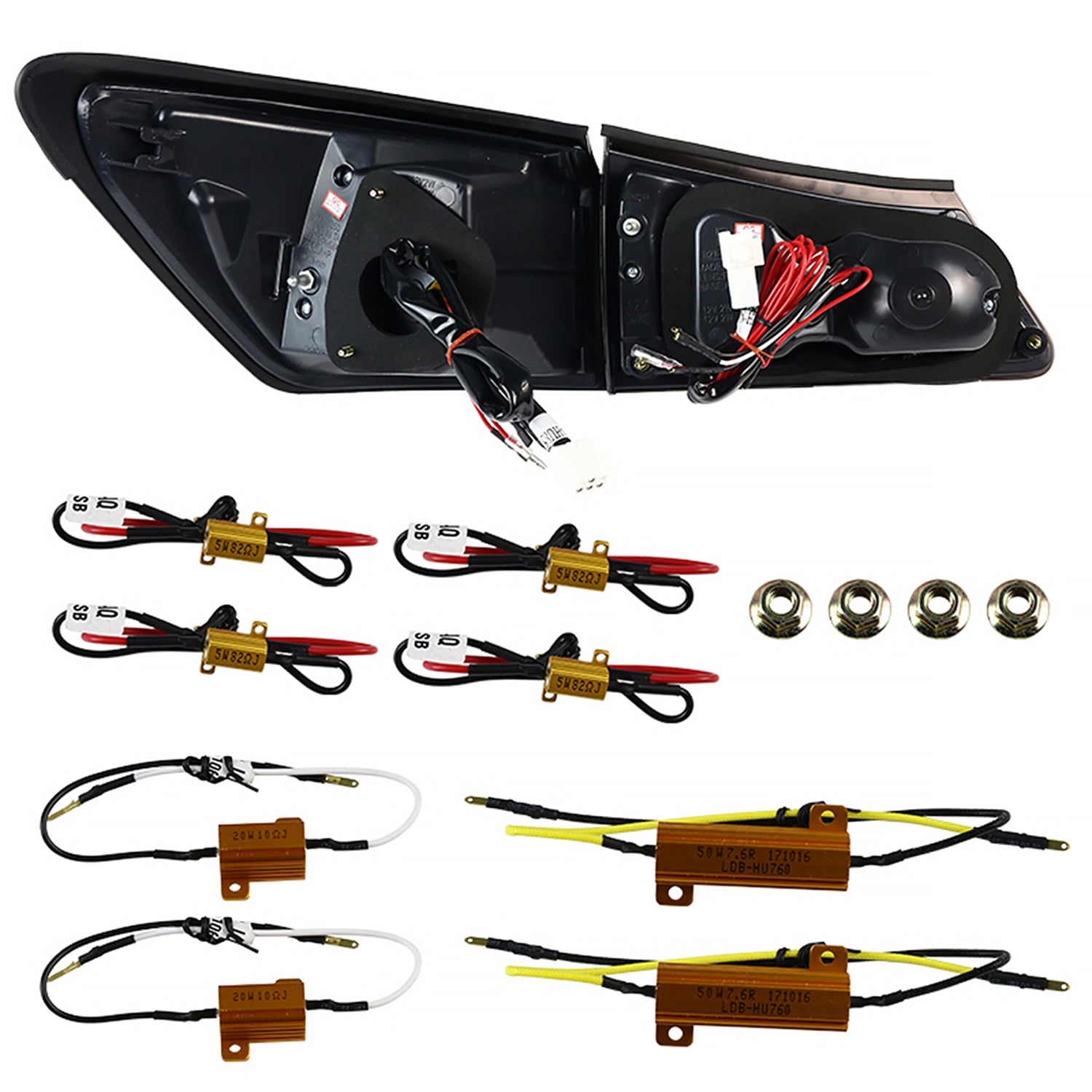 2006-2008 Lexus IS250/IS350 LED Tail and Trunk Lights Matte Black/Clear Lens