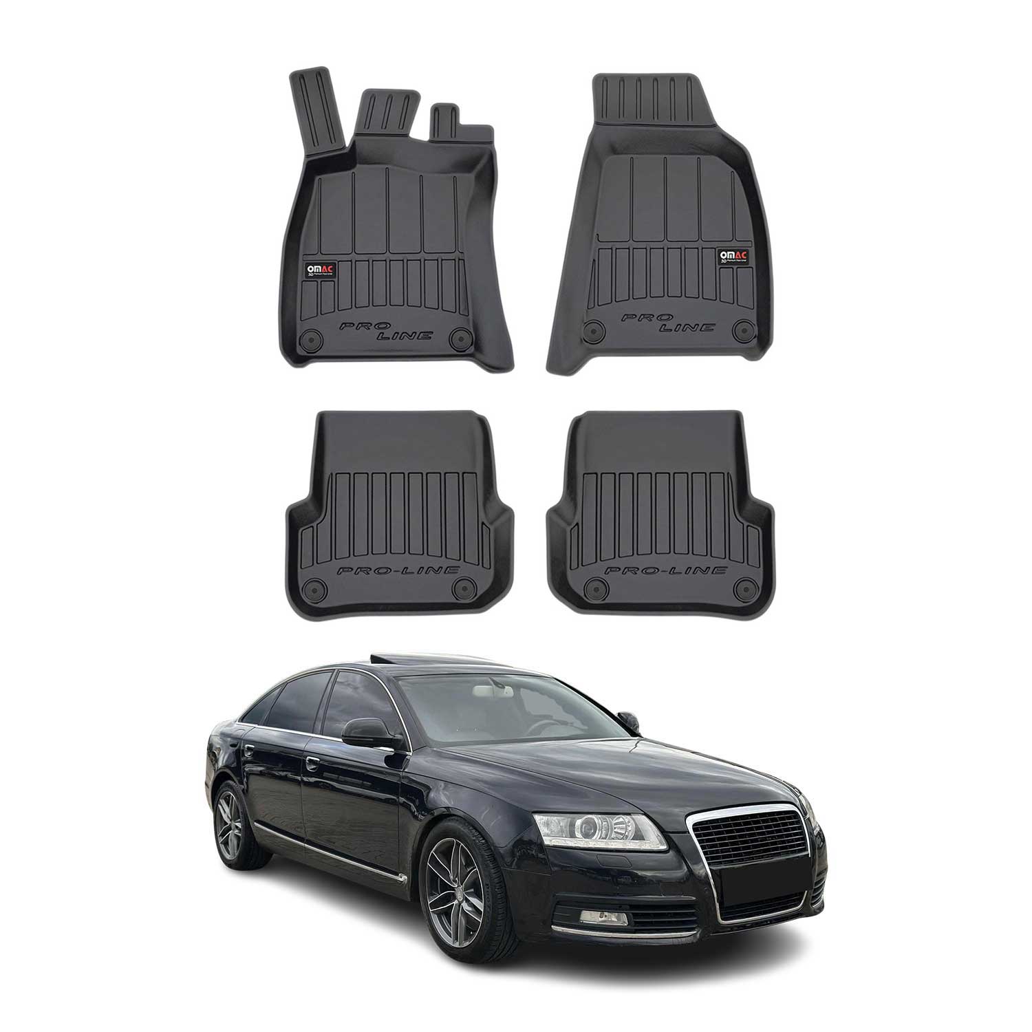 2005-2008 Audi A6 Sedan Premium Floor Mats Liners Full Set All Weather Heavy Duty