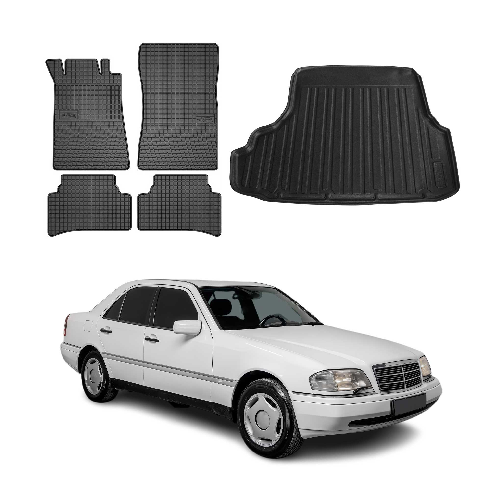 1994-2000 Mercedes C Class W202 Floor Mats & Cargo Liner Full Set All Weather