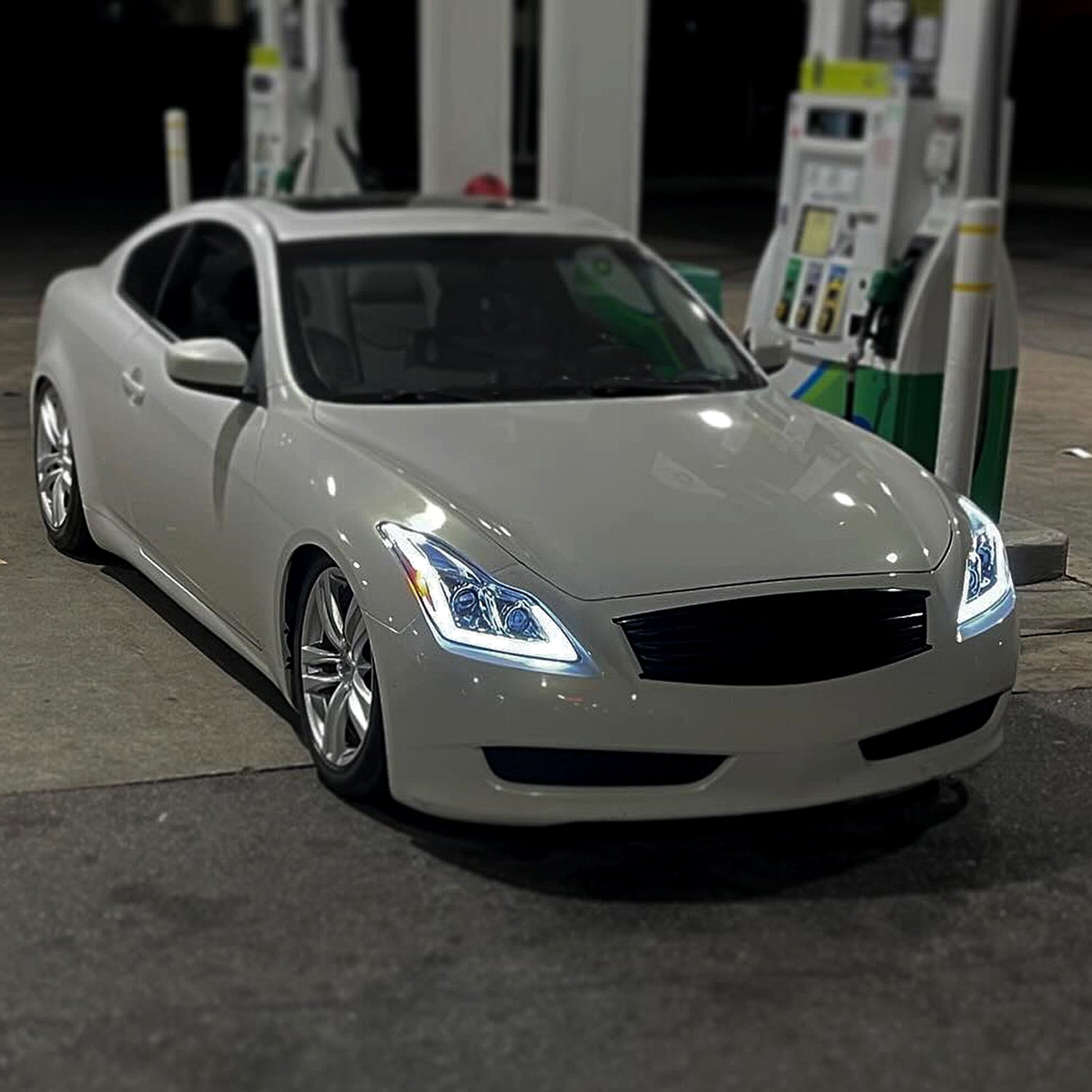 2008-2013 Infiniti G37/ 2014-2015 Q60 LED Signal Headlights Chrome Glossy Black