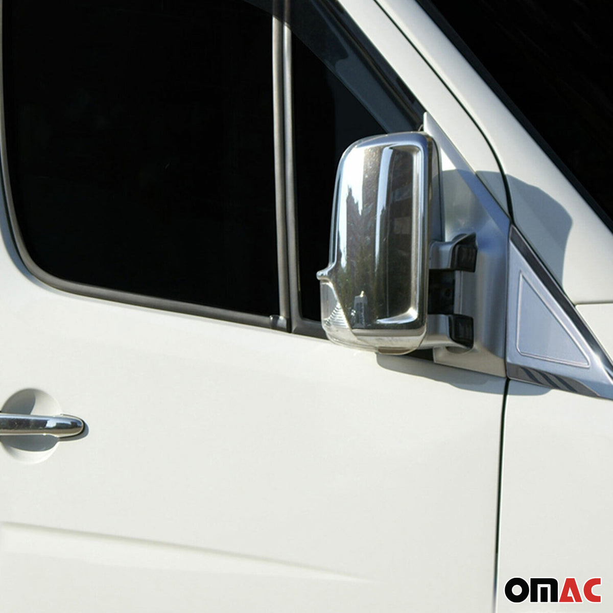2006-2013 Mercedes Sprinter W906 Side Mirror Cover Caps Stainless Steel Silver 2 Pcs