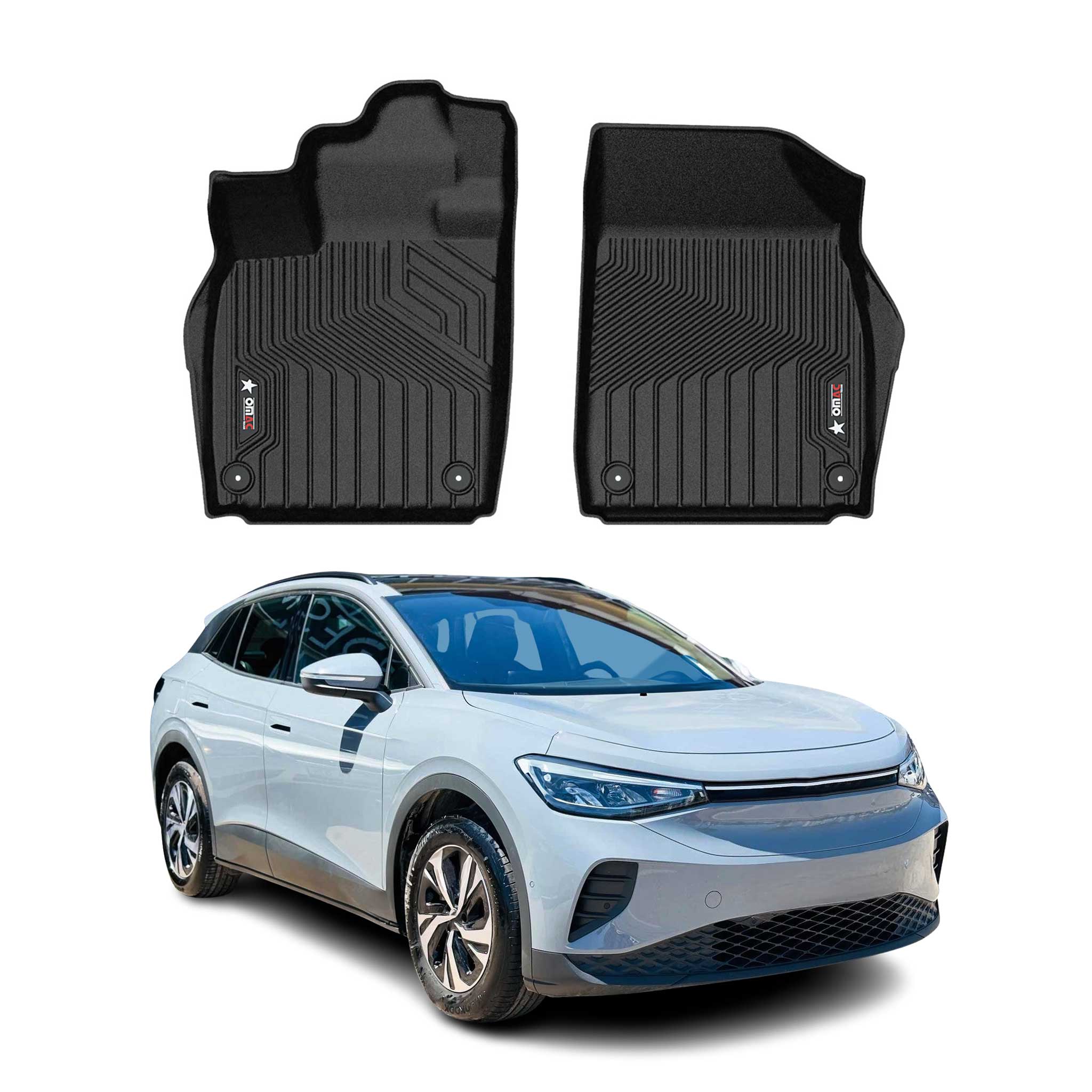 2021-2024 VW ID.4 Premium Floor Mats Liners First Row Front Black