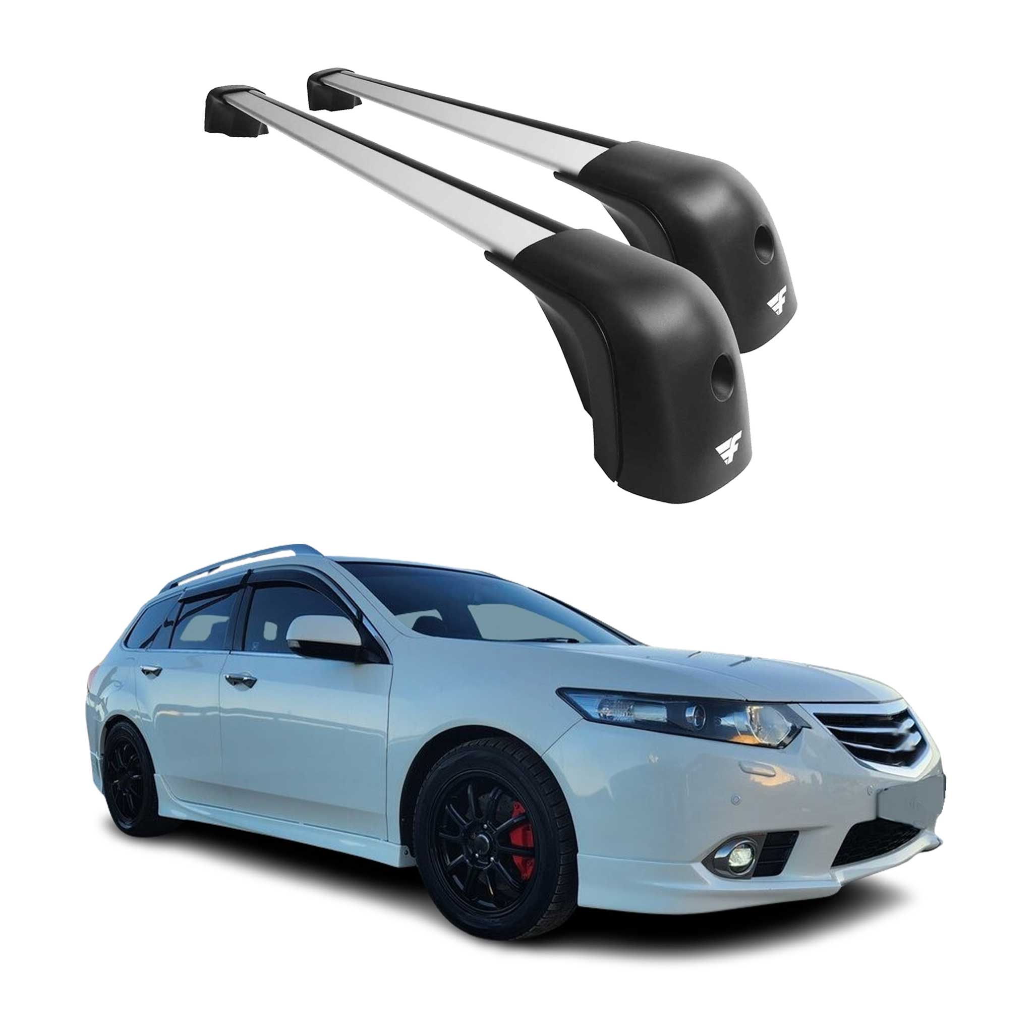 2008-2012 Honda Accord Tourer Roof Racks Cross Bars Silver