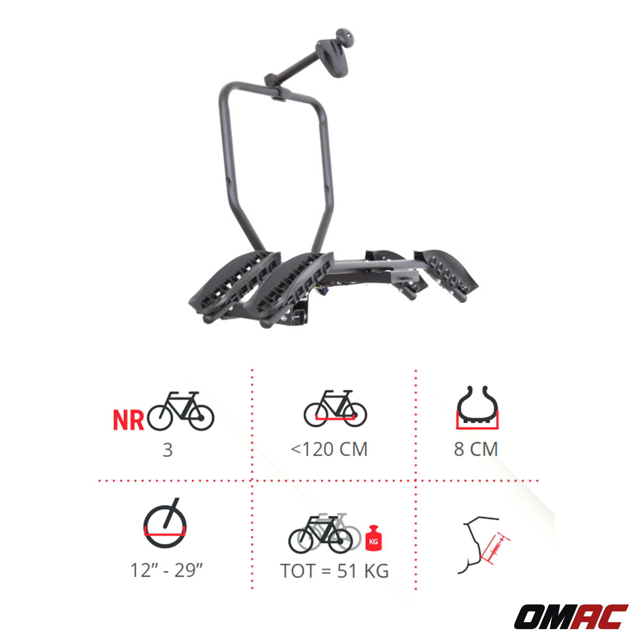 G3 Hitch Bike Rack 2 Bikes 75.0lb 2-Inch Receiver E-Bike/MTB