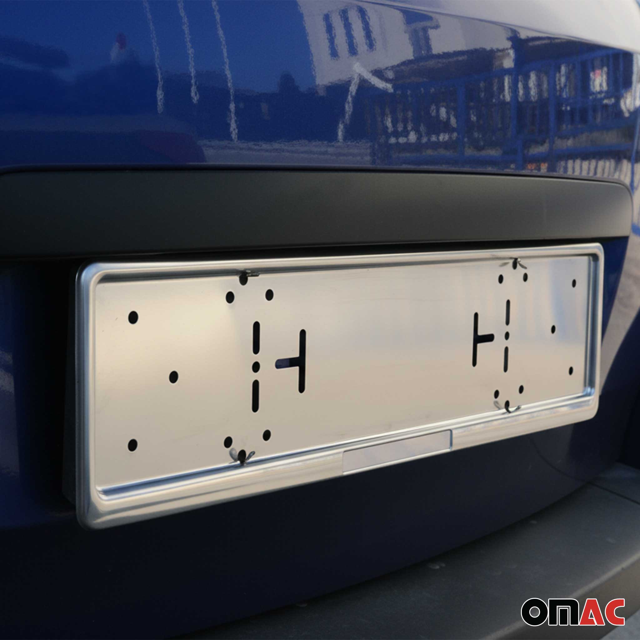 2 Pcs Chrome License Plate Frame Holder Stainless Steel fits European Models