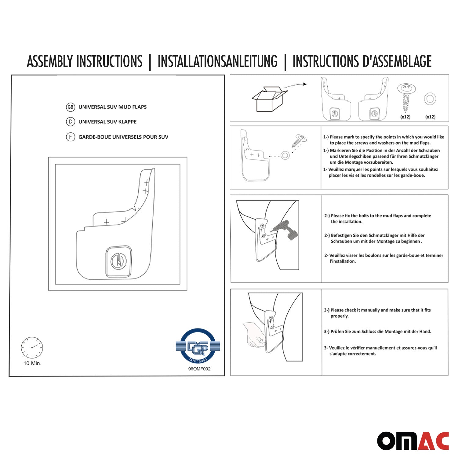 2013-2019 Ford Escape Mud Guards Splash Mud Flaps Black 4 Pcs