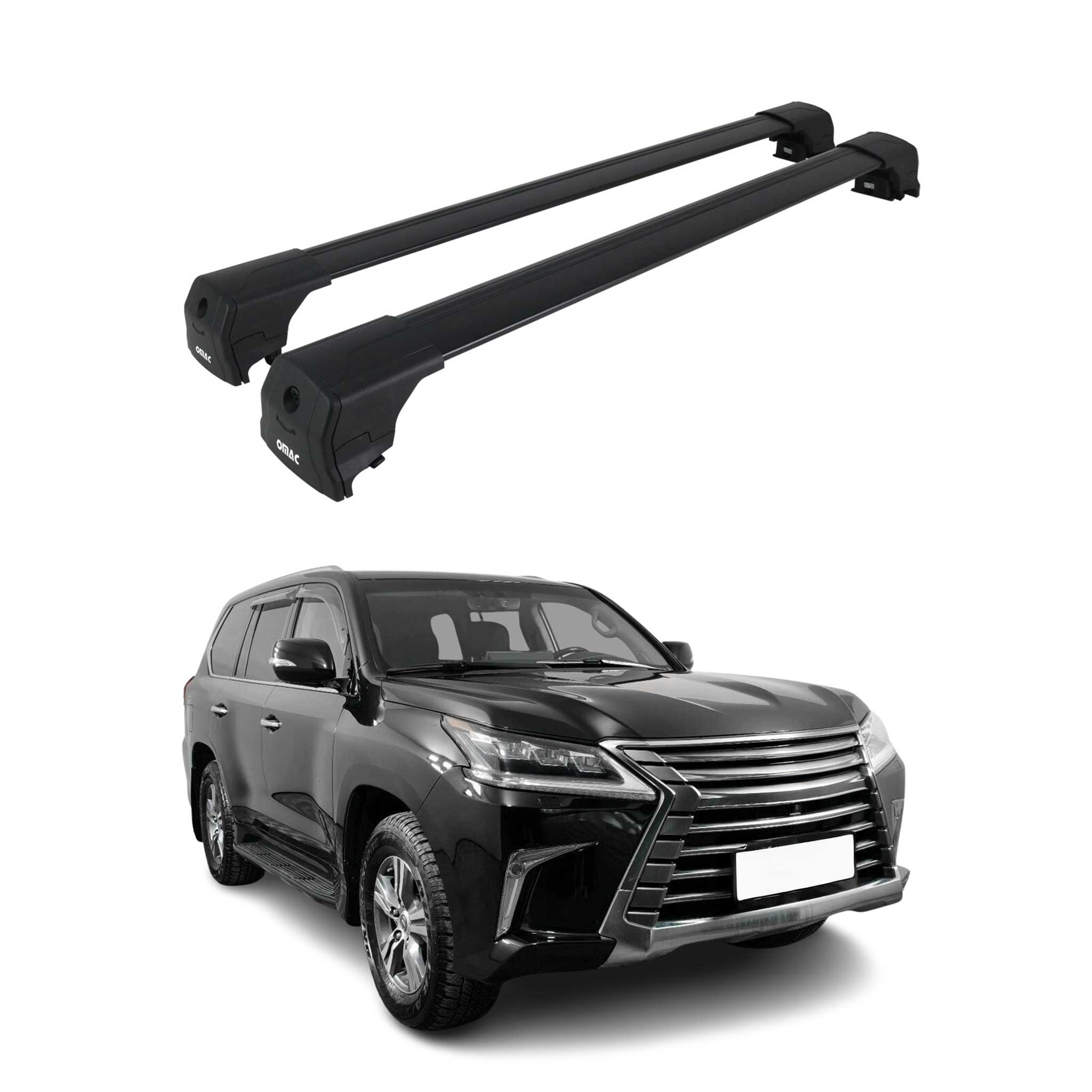2016-2021 Lexus LX 570 Roof Rack Cross Bars Black