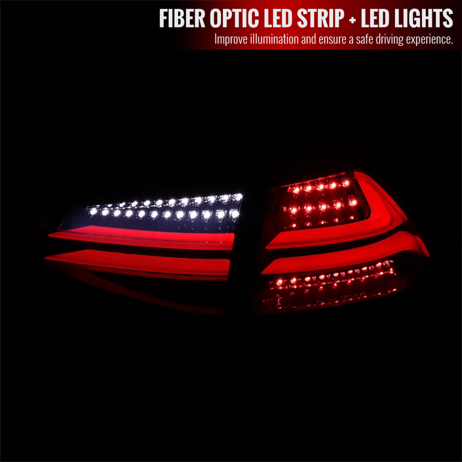 2015-2017 VW Golf/GTI LED Tail Lights Glossy Black/Smoke Lens