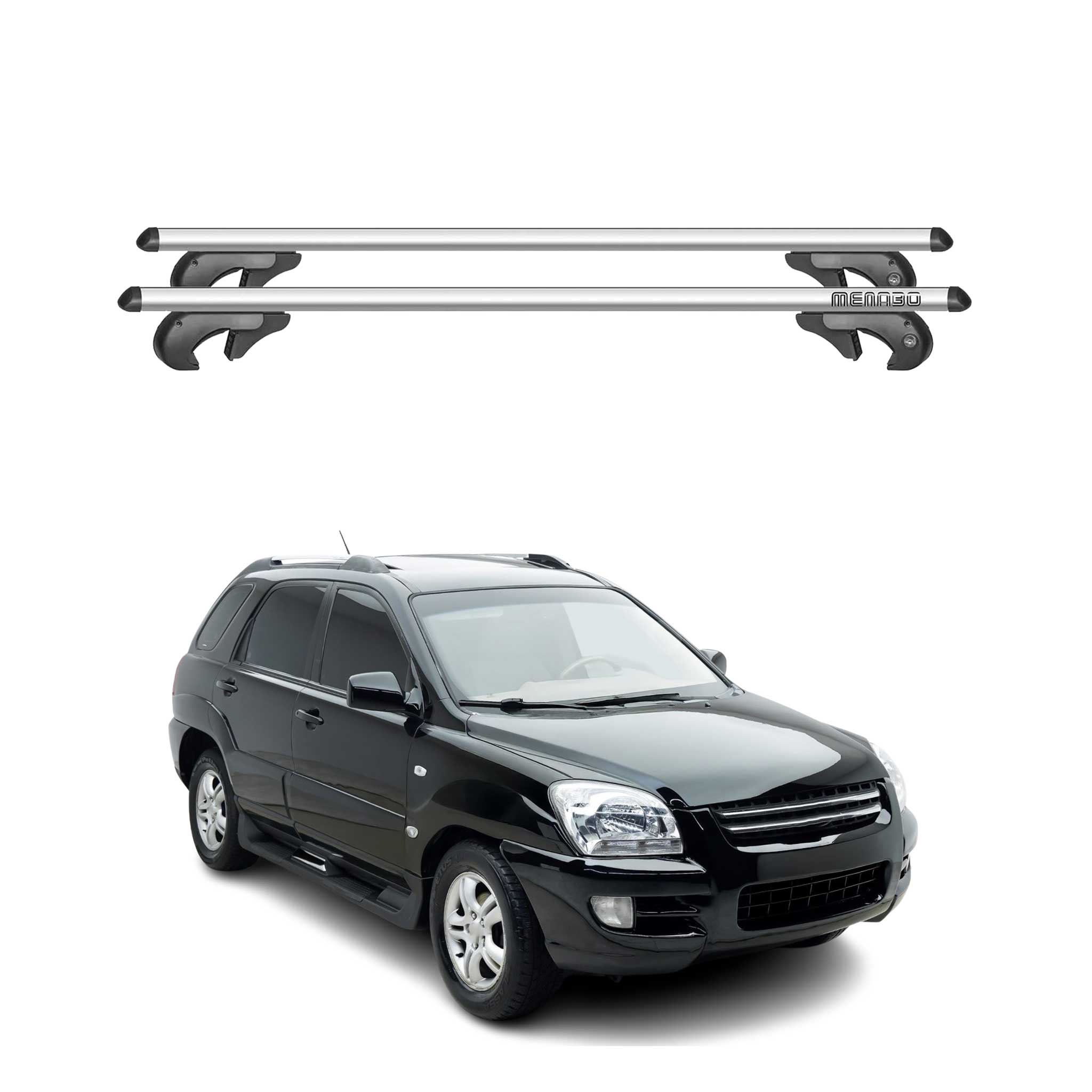 2005-2010 Kia Sportage Roof Rack Cross Bars Silver