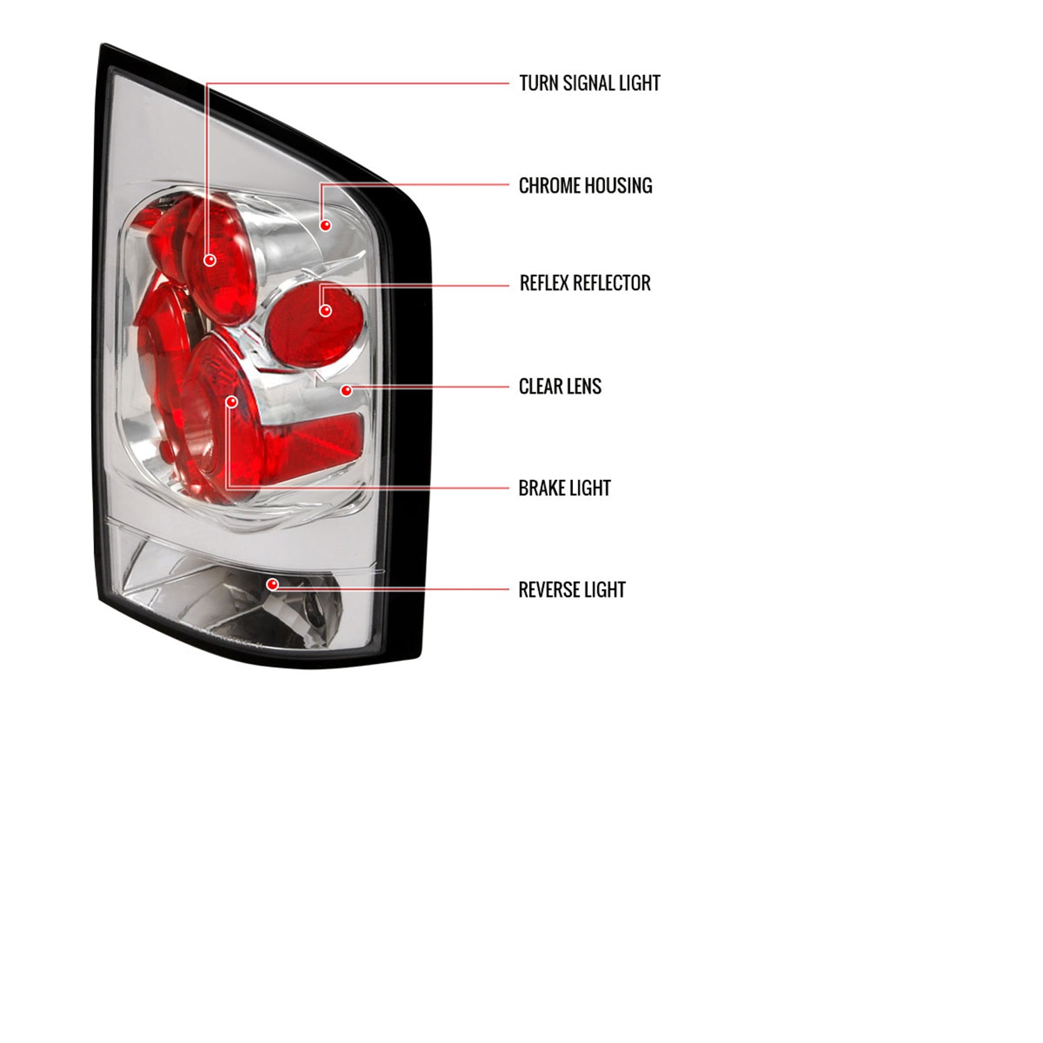 2005-2015 Nissan Armada Tail Lights Chrome Housing/Clear Lens