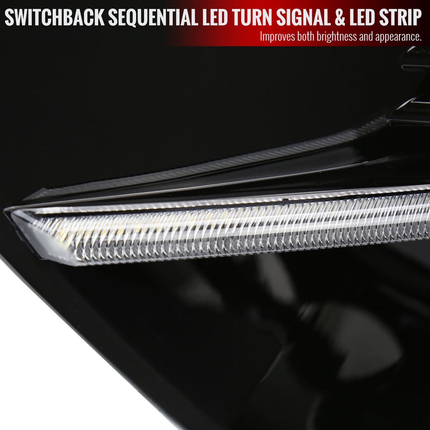 2015-2017 Subaru Impreza WRX STI LED Signal Fog Light Bezels Glossy Black