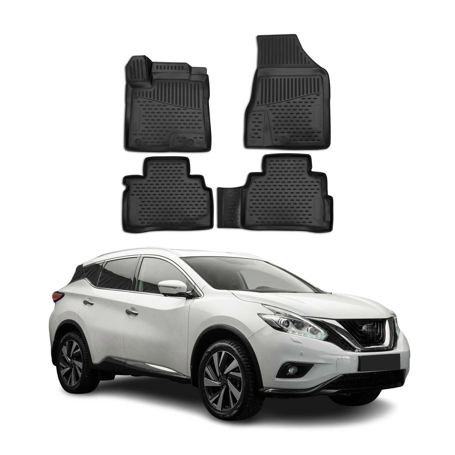 2015-2018 Nissan Murano Floor Mats Liners Full Set All Weather Black