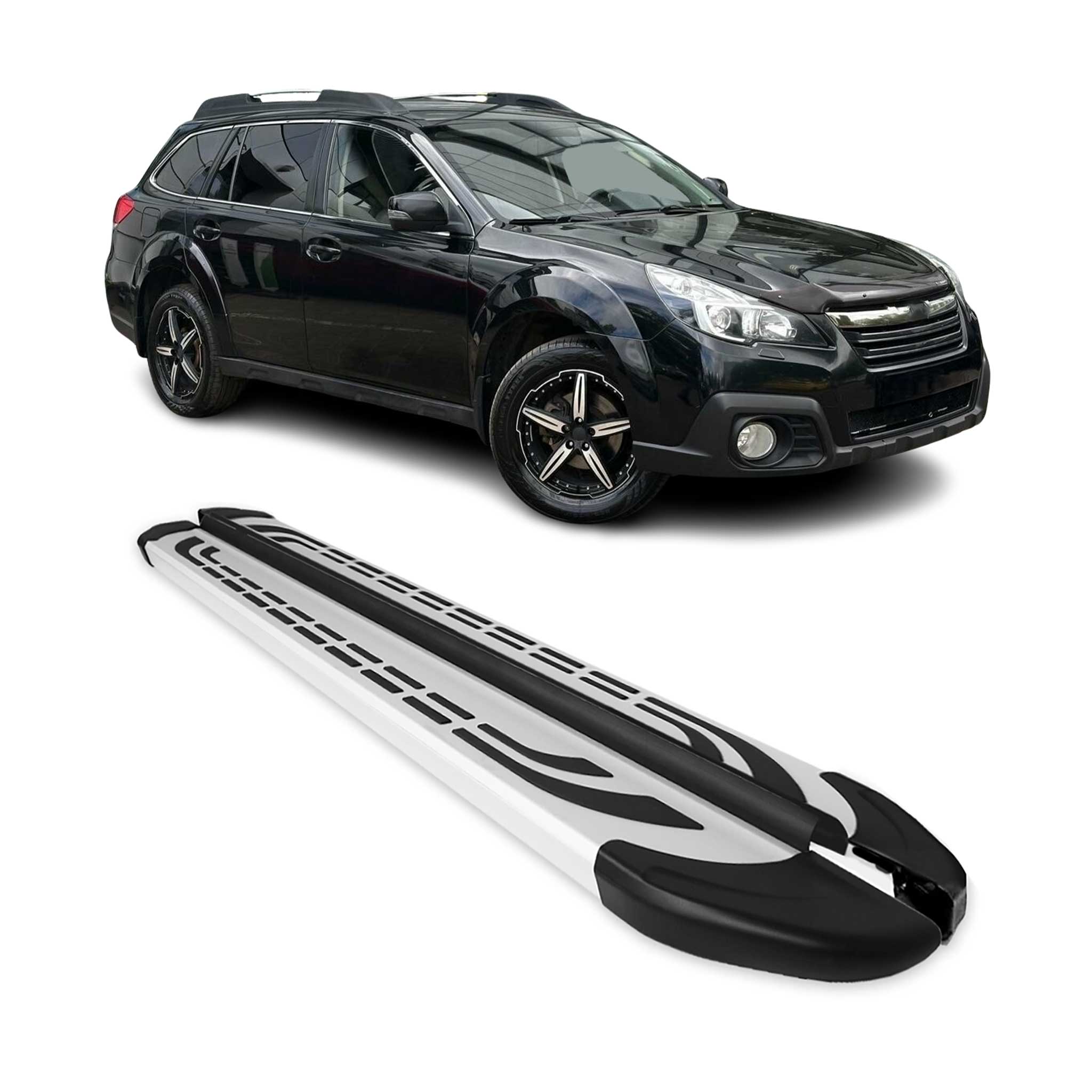2010-2014 Subaru Outback Running Boards Side Steps Silver