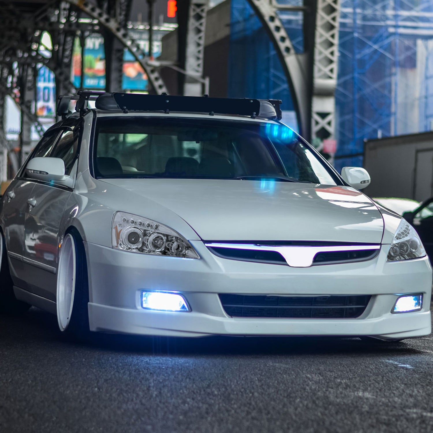 2003-2007 Honda Accord Dual Halo Projector Headlights Chrome/Clear Lens