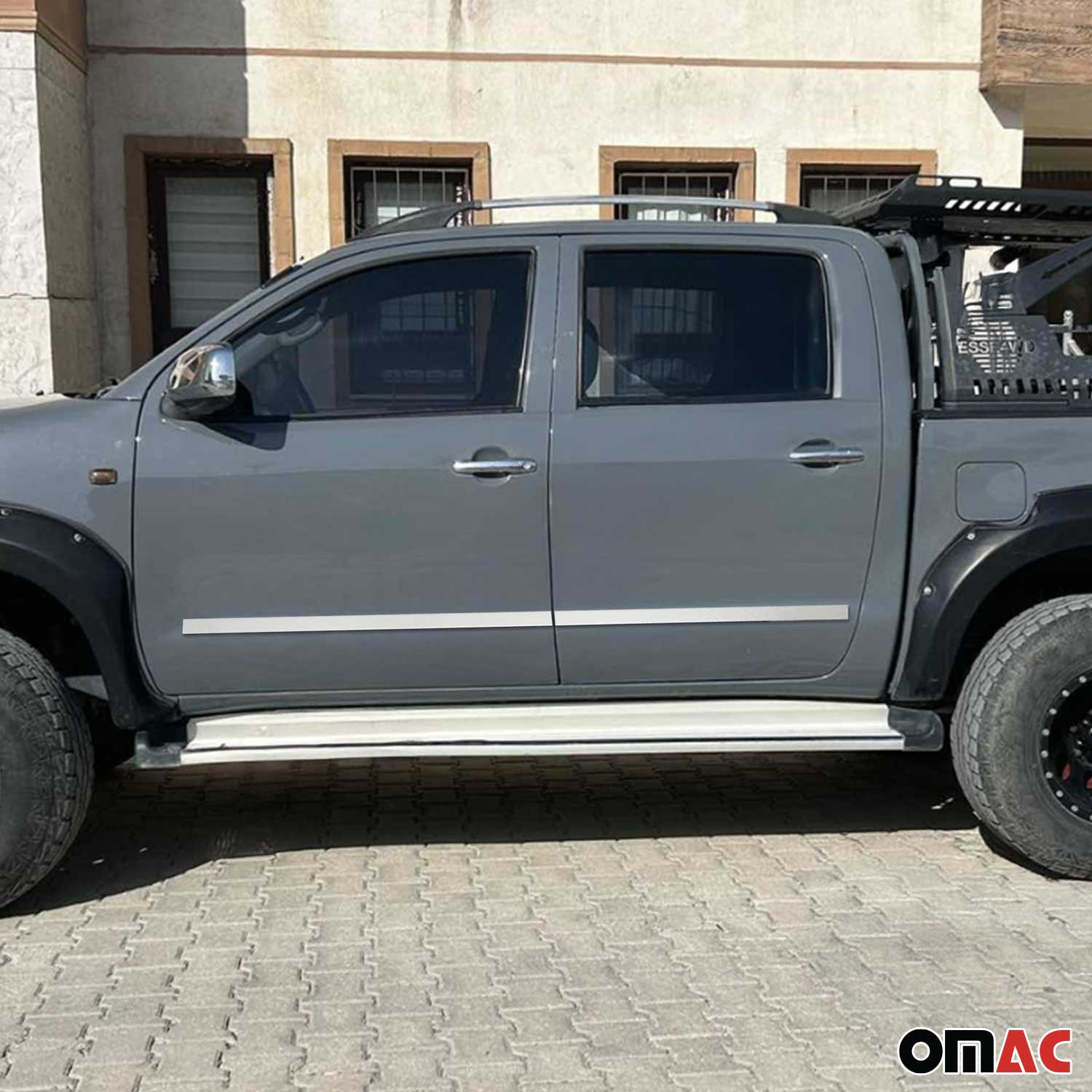 2005-2015 Toyota Tacoma Side Door Molding Trim Skirt Garnish Stainless Steel Silver 4Pcs