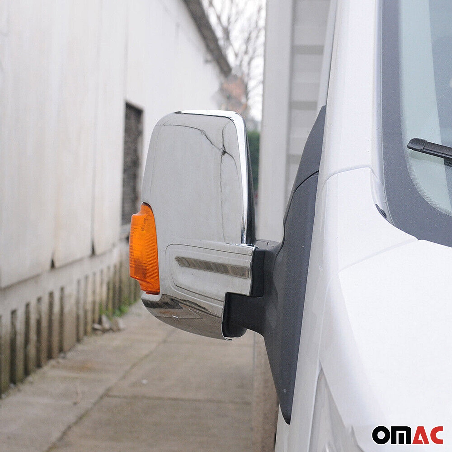 2015-2025 Ford Transit Side Mirror Cover Caps Stainless Steel Chrome Silver 2 Pcs